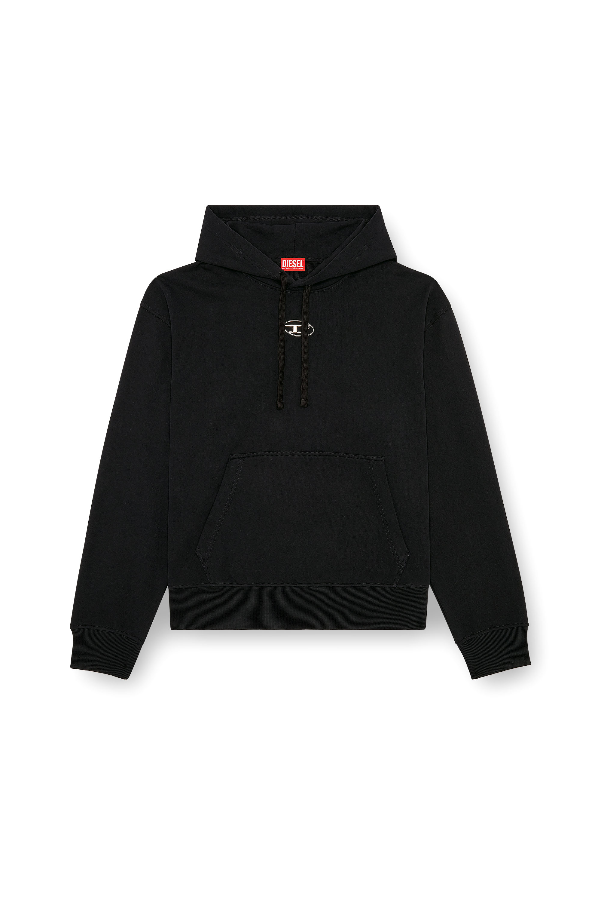 Diesel - S-MACS-HOOD-OD, Man's Oversized hoodie with metallic logo in Black - 2