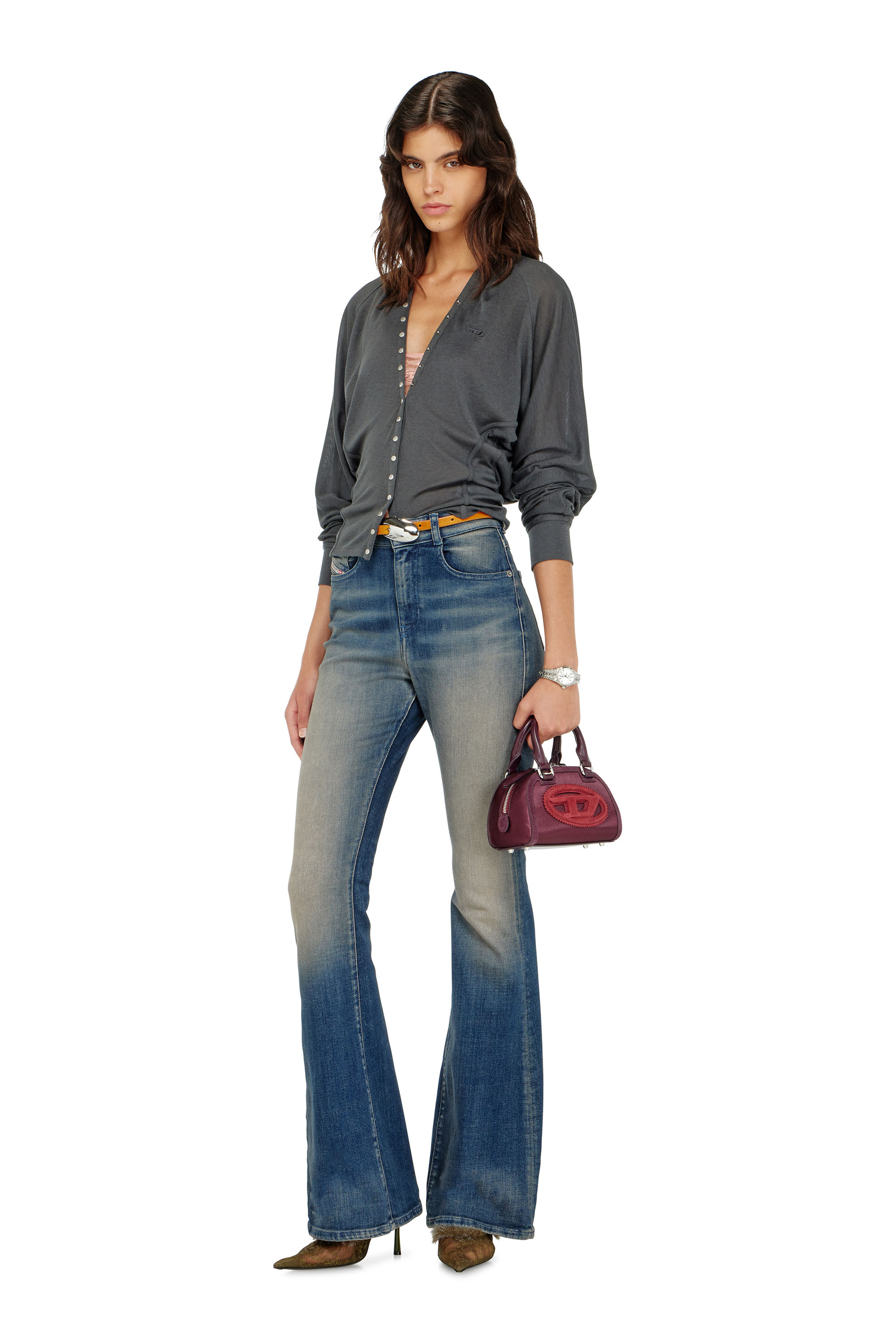 Diesel - T-ISERINA, Woman's Tencel-blend cardigan top with batwing sleeves in null - 1