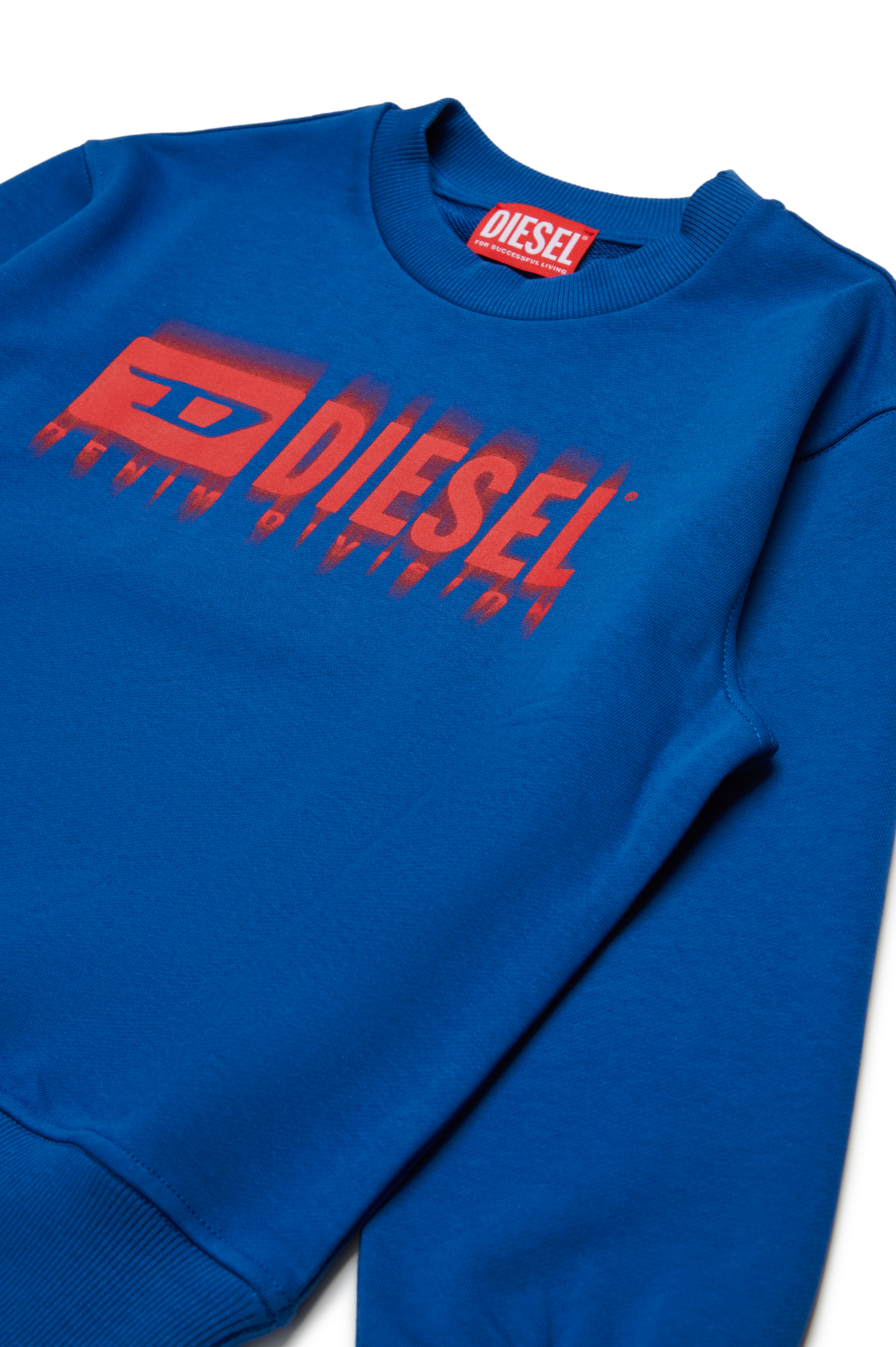 Diesel - SGINNL8 OVER, Man's Sweatshirt with smudged logo in Blue - 3