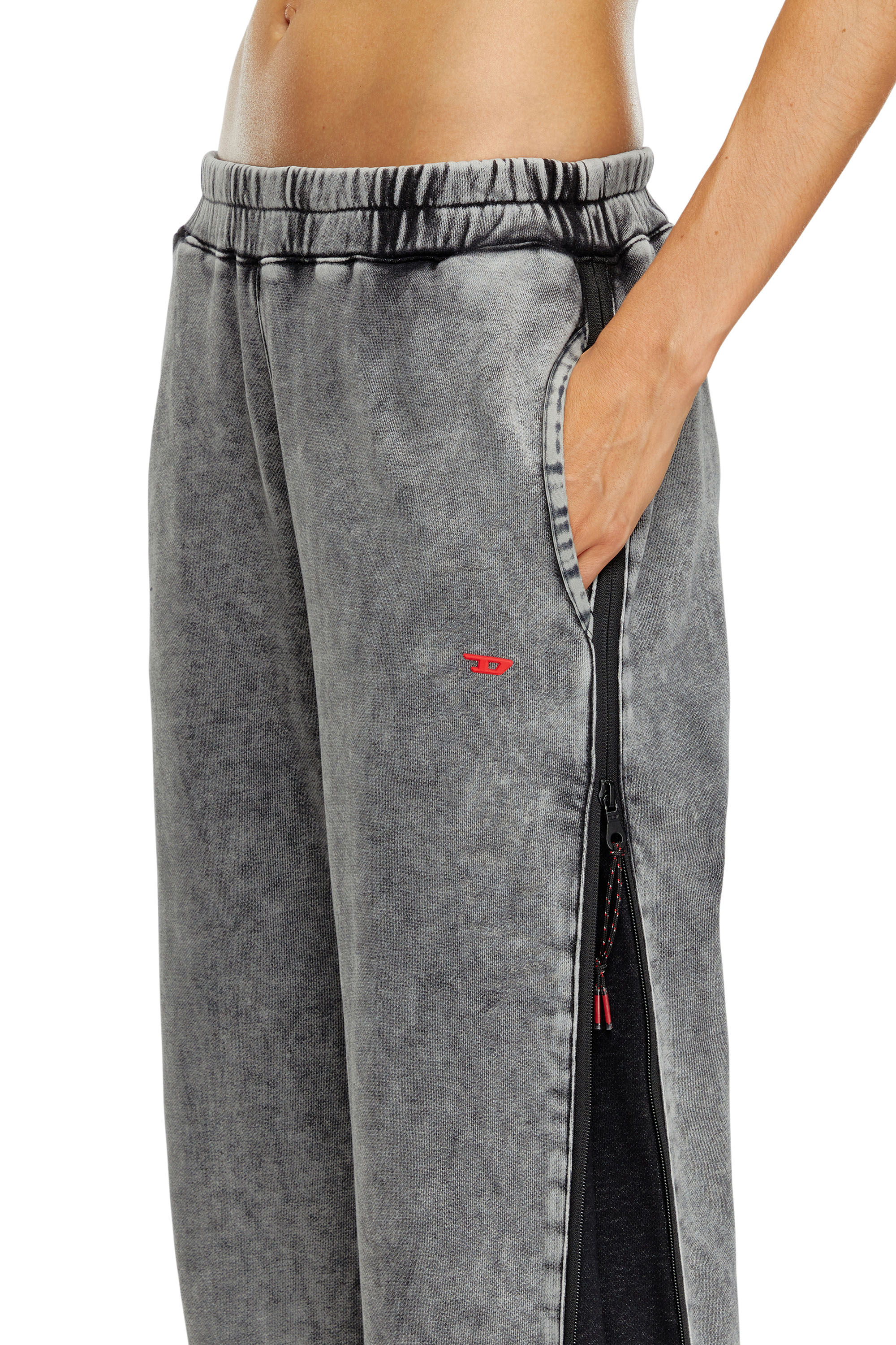 Diesel - AWSB-DELANEY-HT51, Woman's Faded track pants with zip sides in Grey - 5