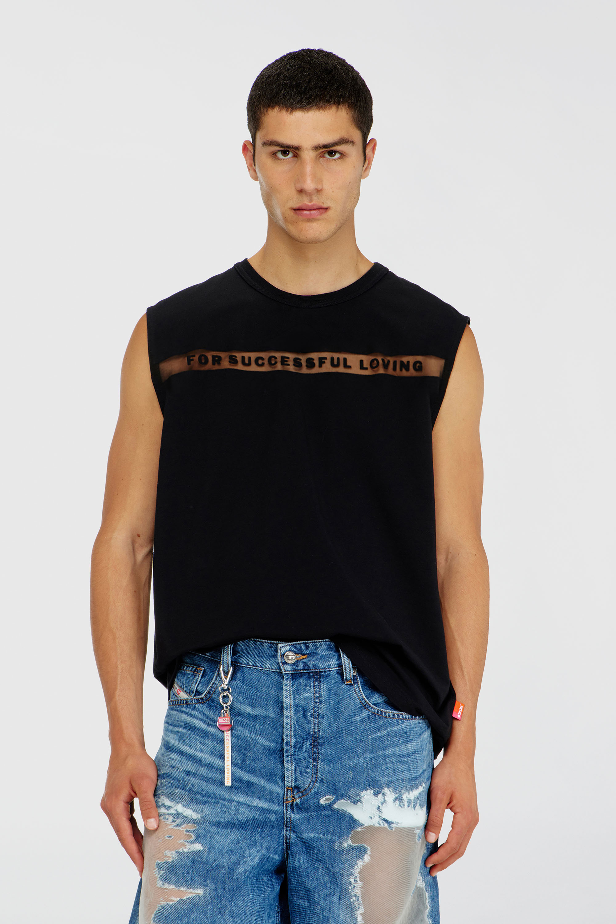 Diesel - PR-T-NORM-BISC-MATI-R, Unisex's Tank top with For Successful Loving logo in Black - 2