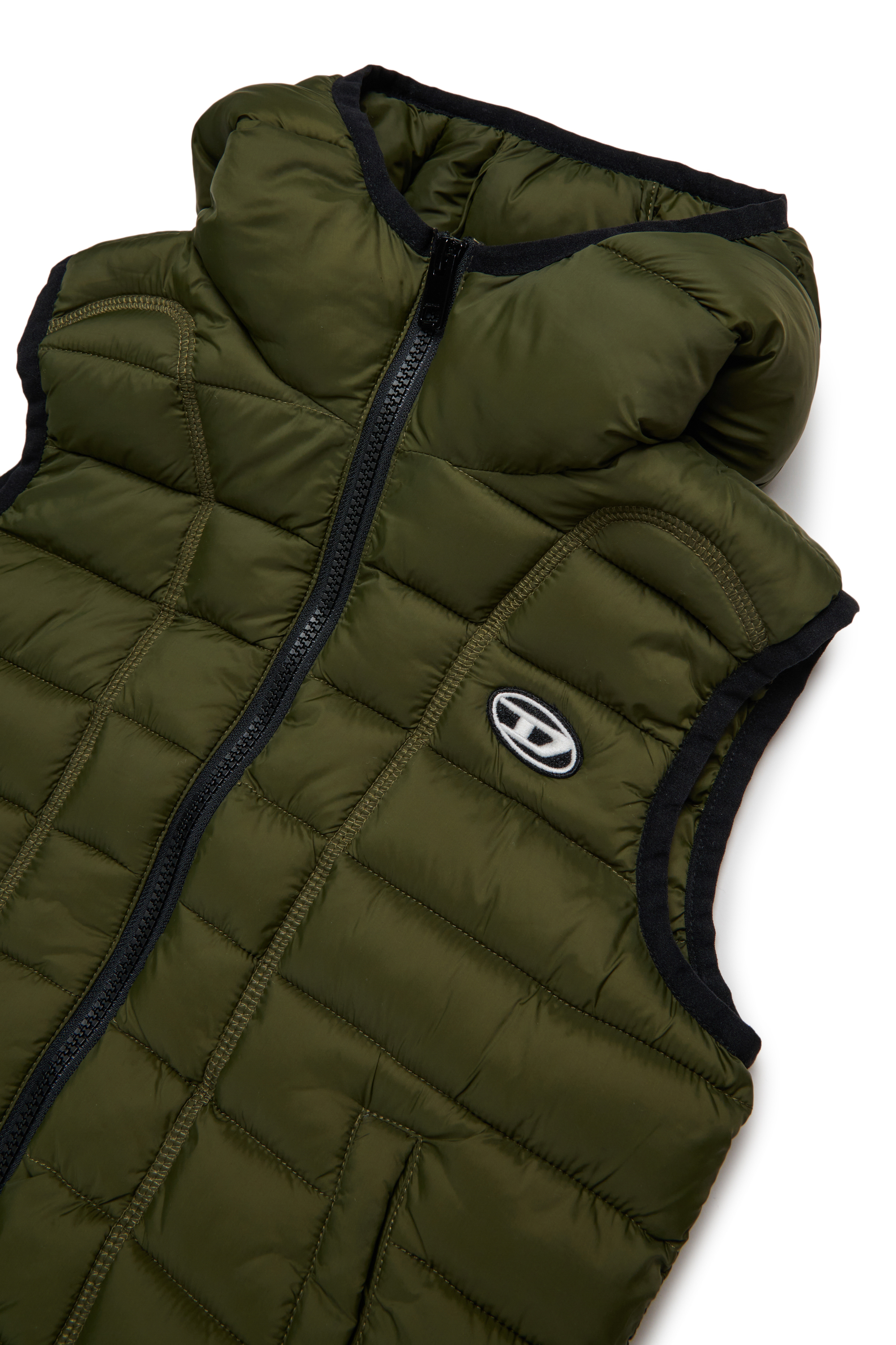 Diesel - JWTEMPLE, Unisex's Nylon vest with hood in Green - 3