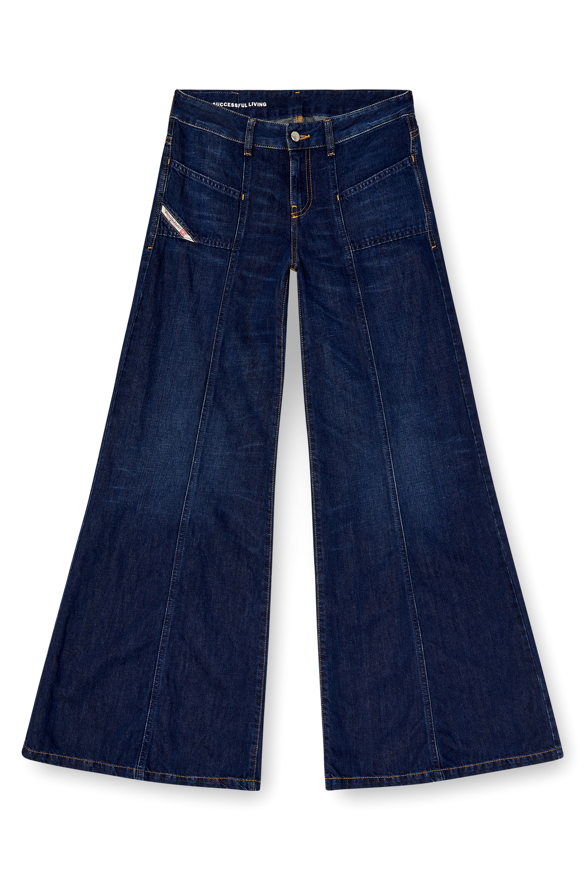 Flare Jeans D-Akii 068RA, Dark Blue Diesel - Woman's Flare Jeans D-Akii 068RA, Dark Blue - 2