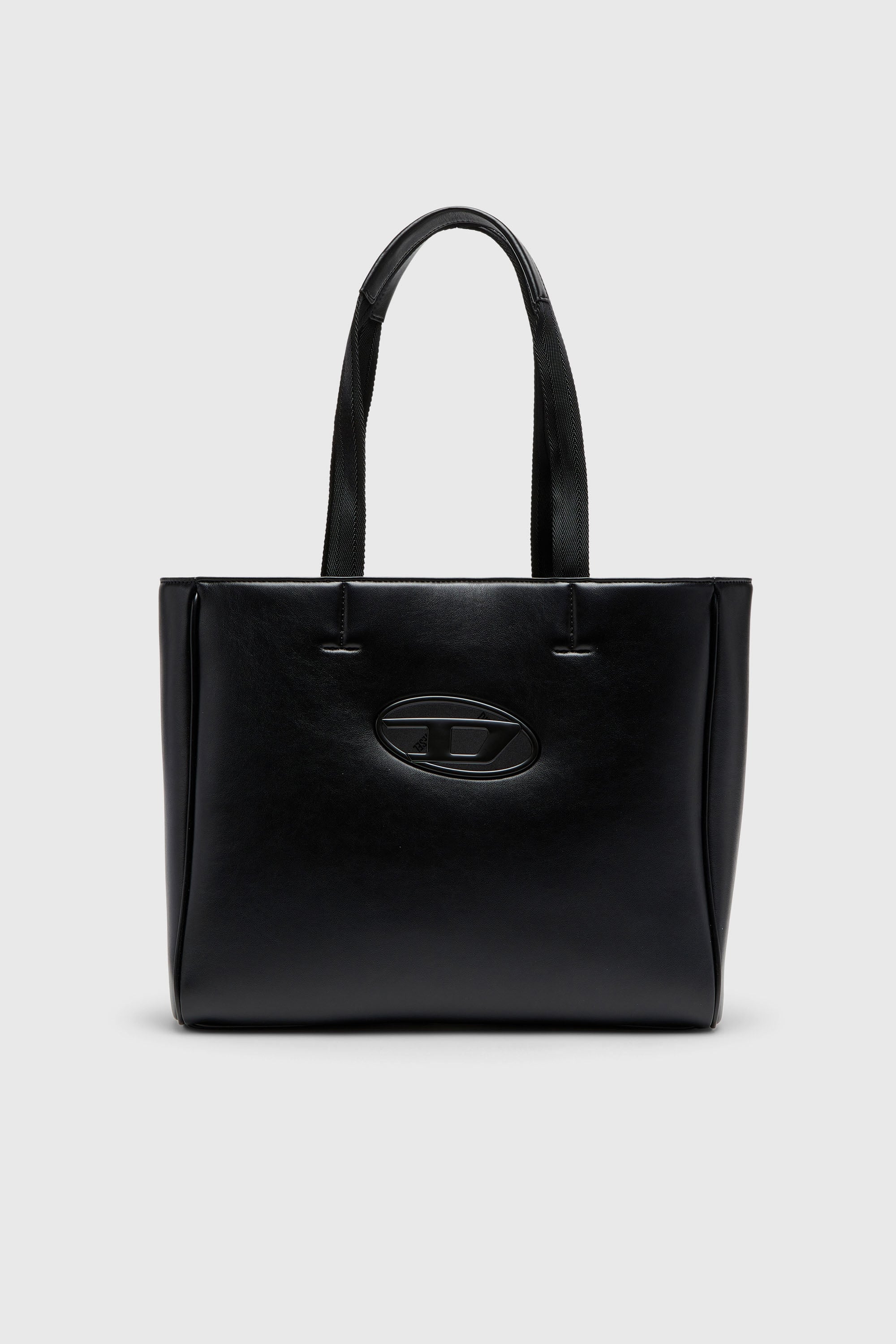 Diesel - HOLI-D SHOPPER EW, Unisex's Holi-D-Square shopper in bonded neoprene in Black - 1