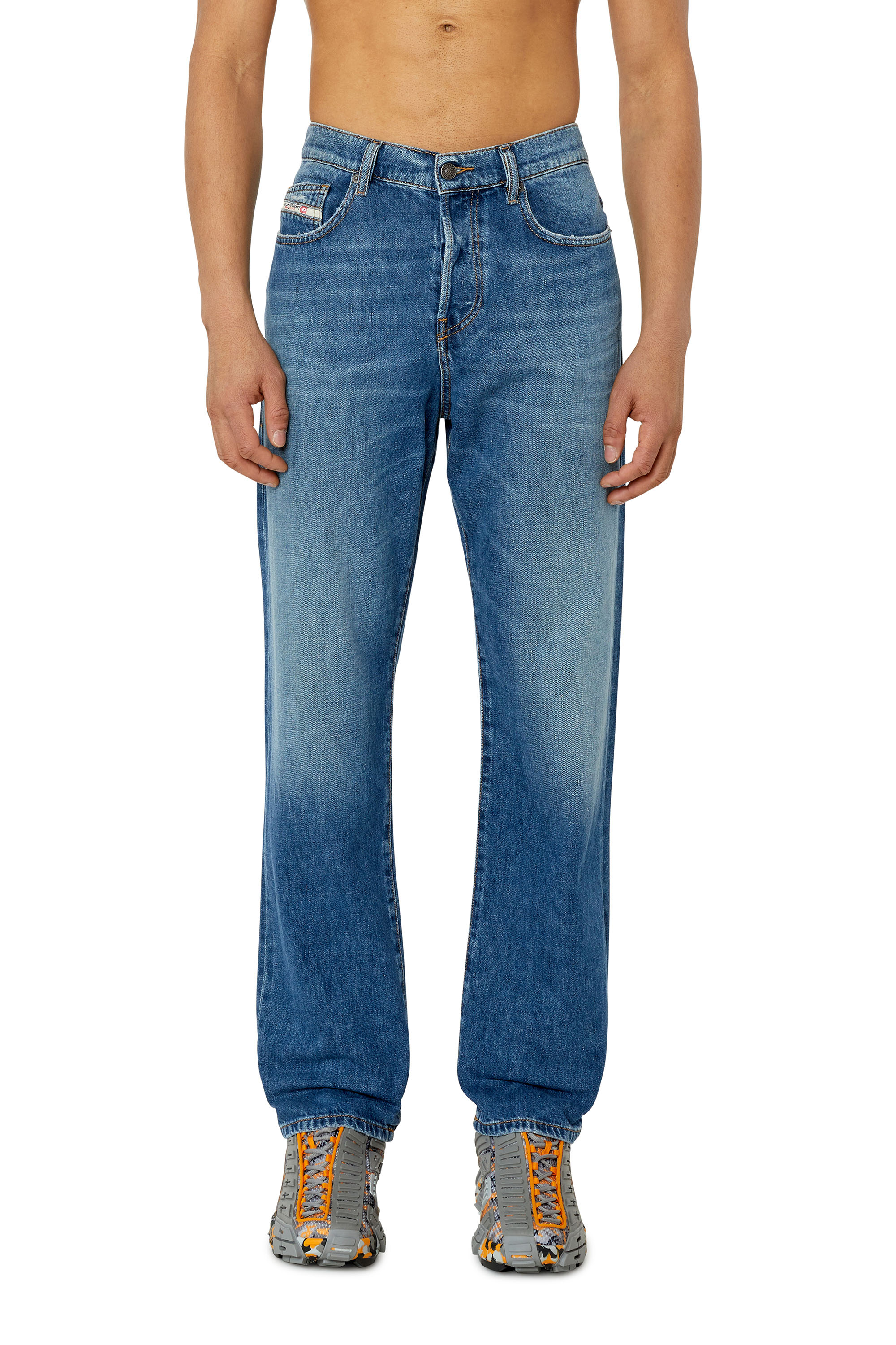 Diesel - 2020 D-Viker 09F25 Straight Jeans, Medium blue - Image 1