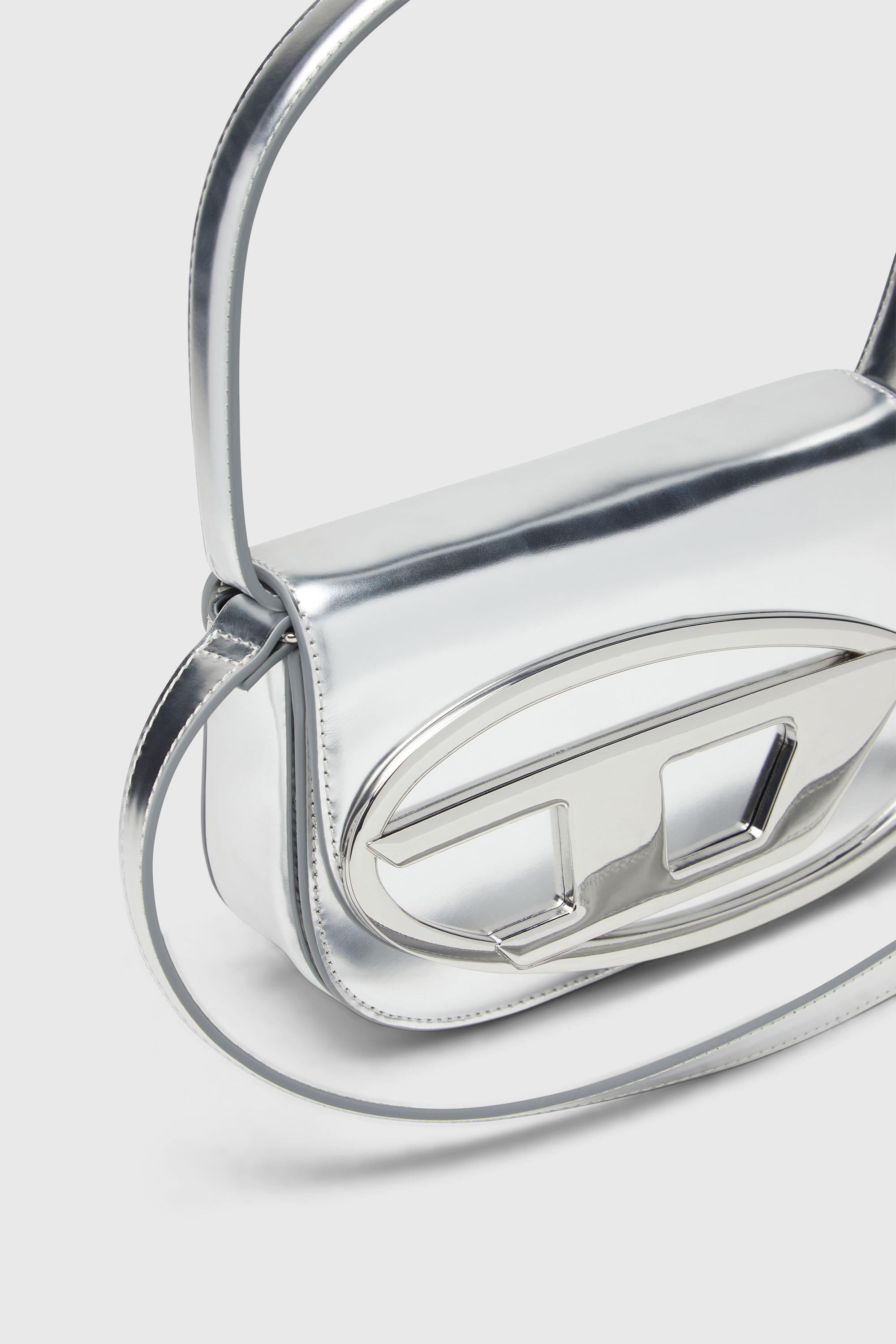 Diesel - 1DR, Woman's 1DR-Iconic shoulder bag in mirrored leather in Silver - 6