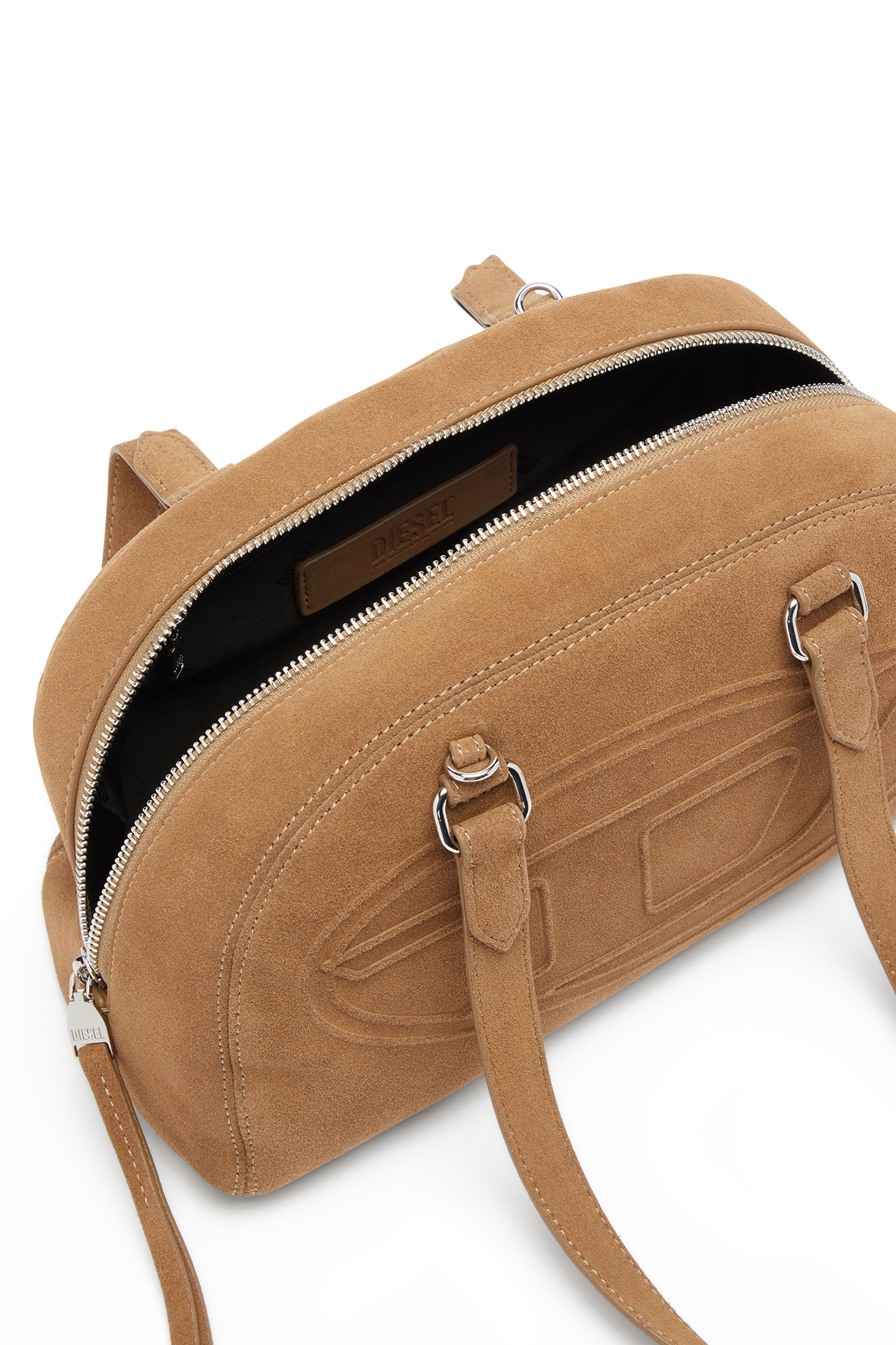 Diesel - 1DR DOME SHOULDER, Unisex's 1DR Dome-Suede shoulder bag with Oval D logo in Beige - 4
