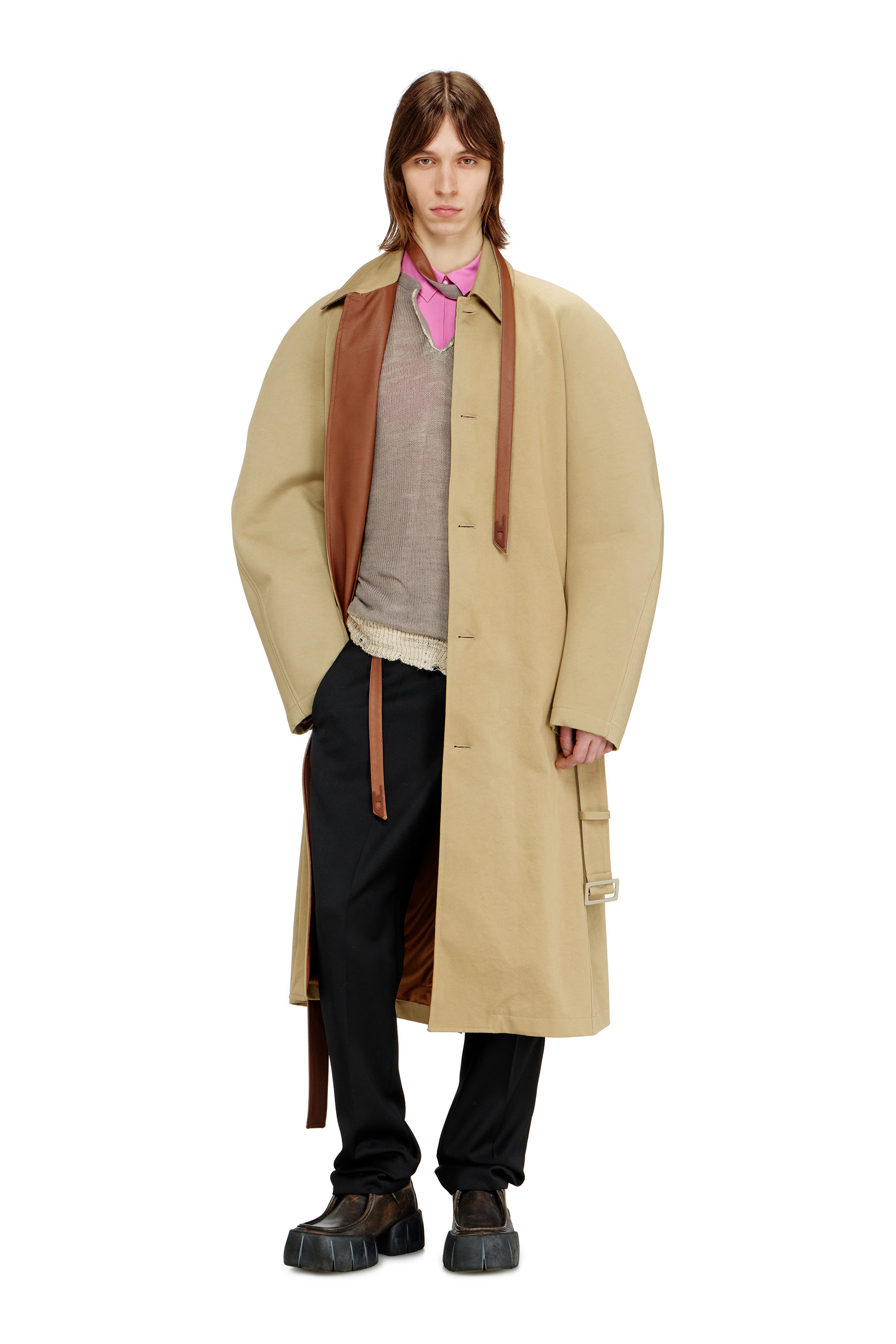 Diesel - J-ROUN, Man's Trench coat with cocoon sleeves in null - 2