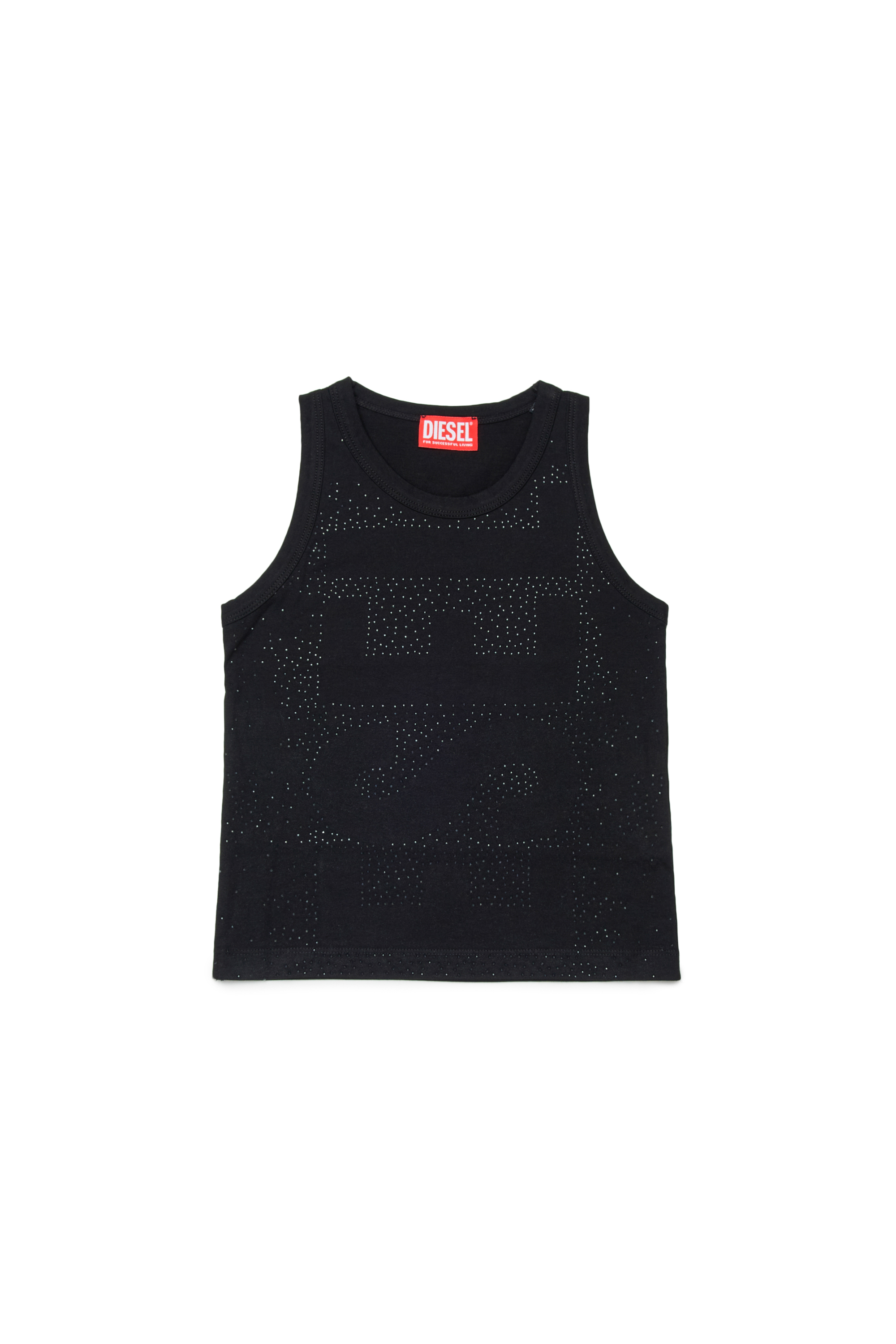 Diesel - TSTUDS, Woman's Tank top with studded logo in Black - 1