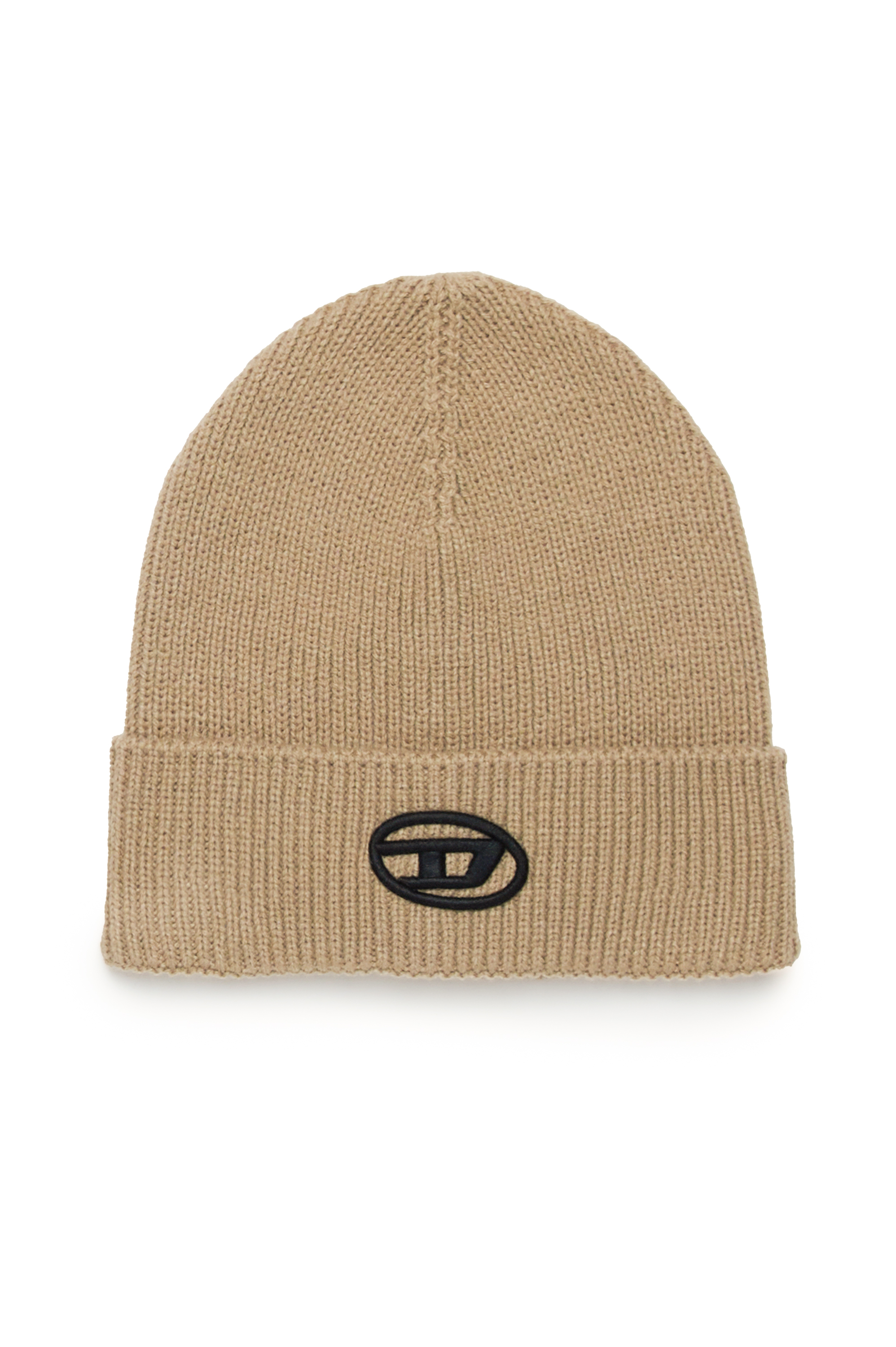 Diesel - FCODERFULLYTX, Unisex's Beanie with logo embroidery in Light Brown - 1