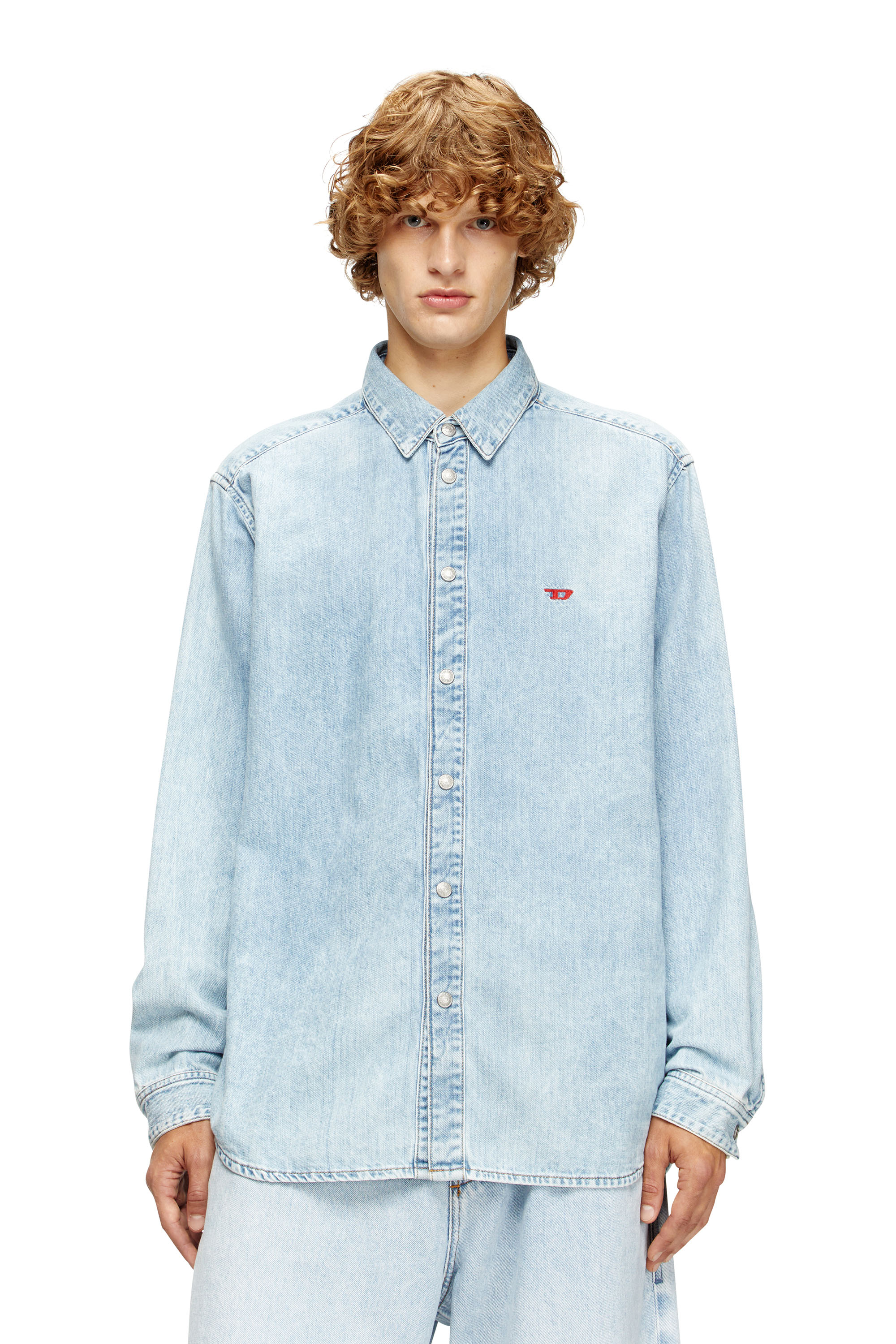 Diesel - D-SIMPLY, Man's Shirt in denim in Light Blue - 1