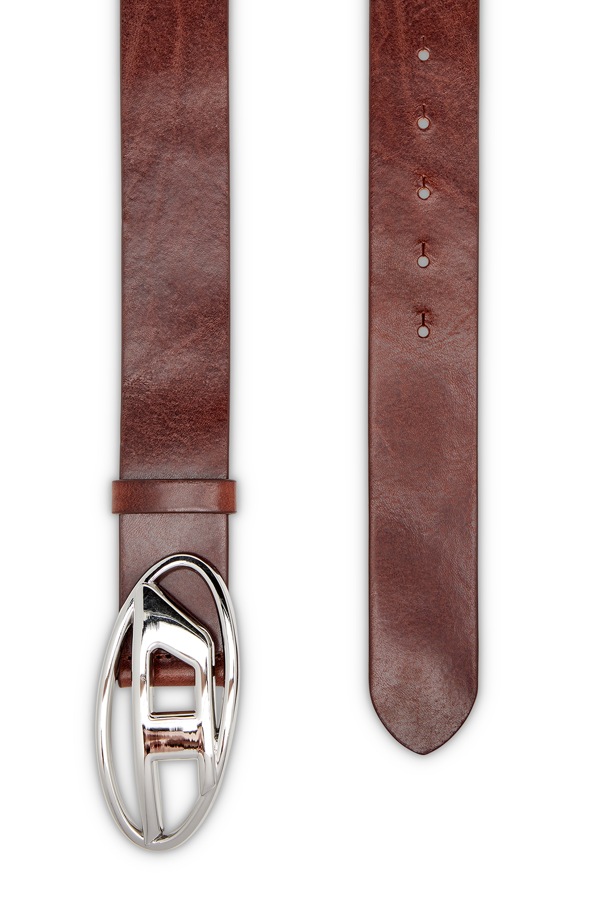 Diesel - B-1DR W, Woman's Belt with D logo buckle in Dark Brown - 2