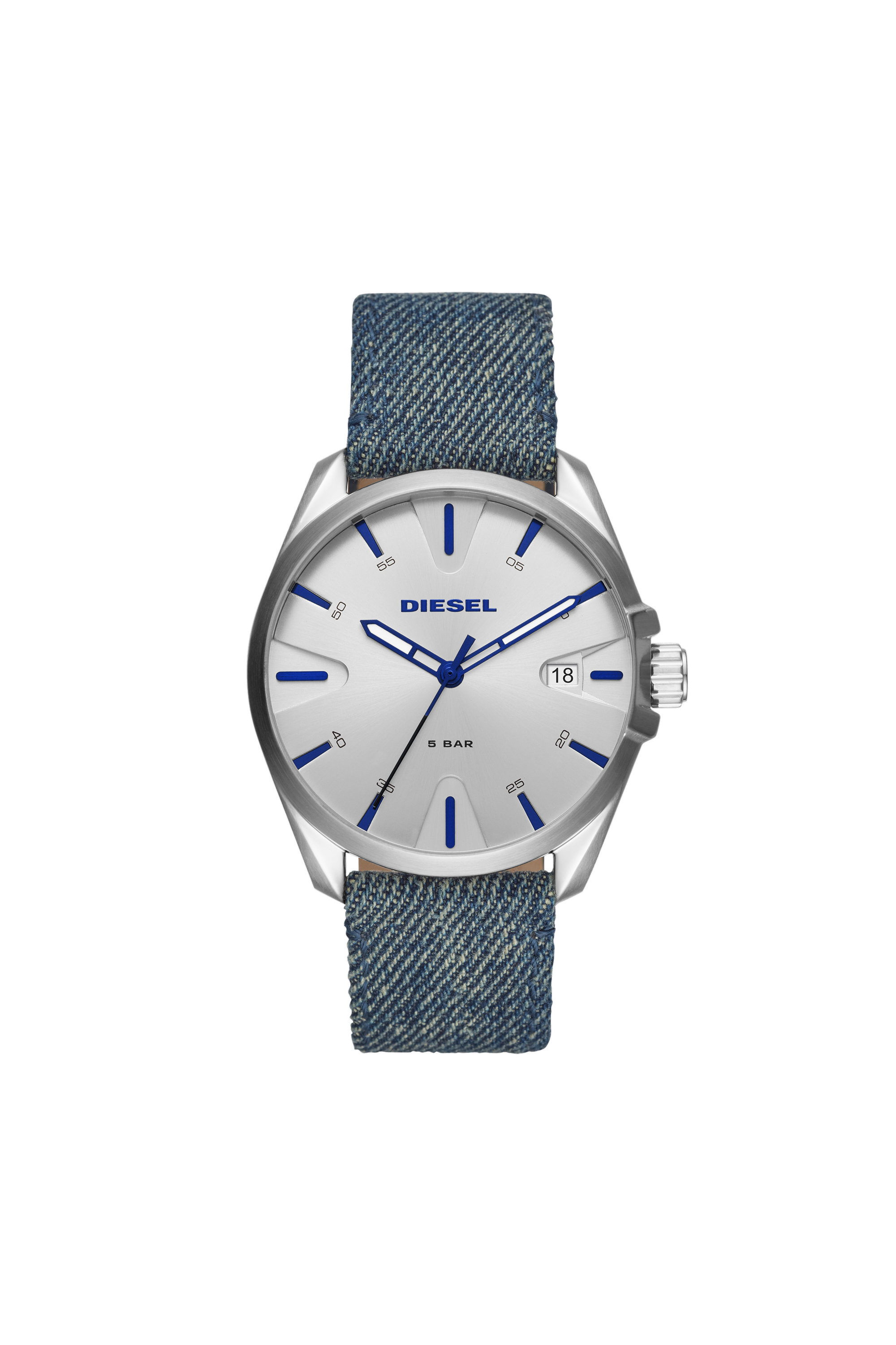 Diesel - DZ1891, Man's MS9 three-hand blue denim watch in Blue Jeans - 1