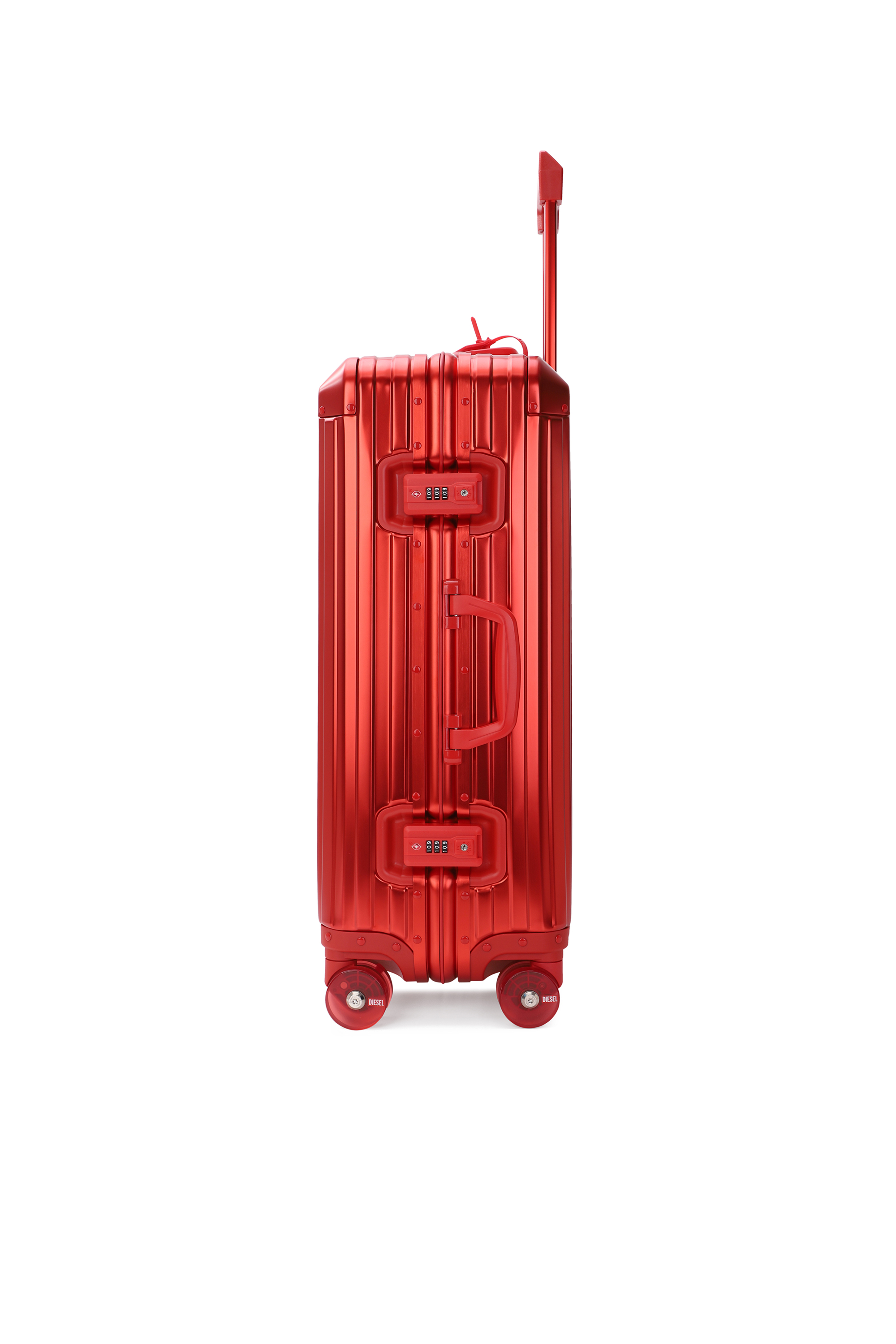 Diesel - DIESEL ALUMINUM TROLLEY- DSL002, Unisex's Aluminum suitcase size M in Red - 4