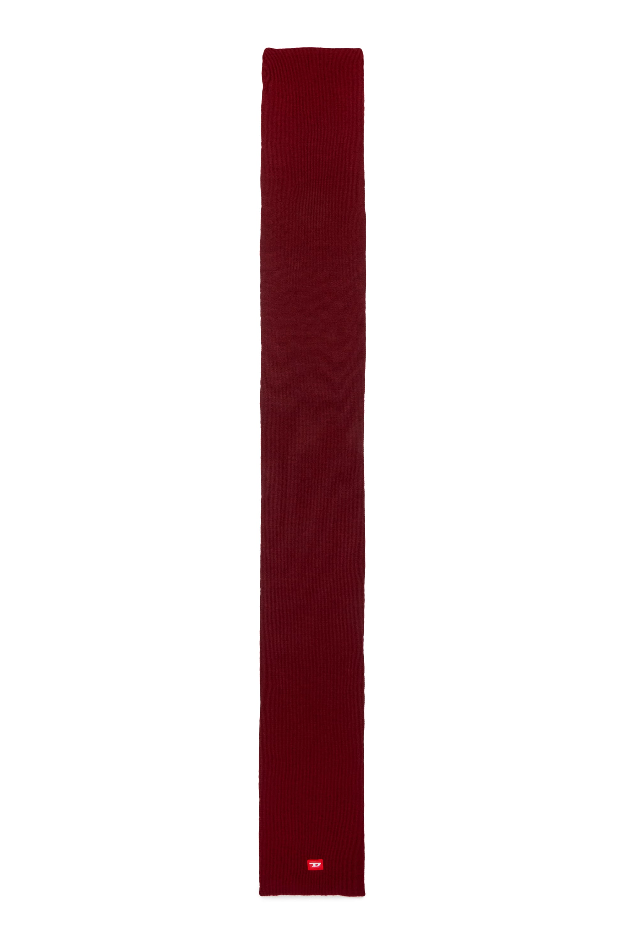 Diesel - RLOT, Unisex's Wool-blend scarf with D logo patch in Red - 2