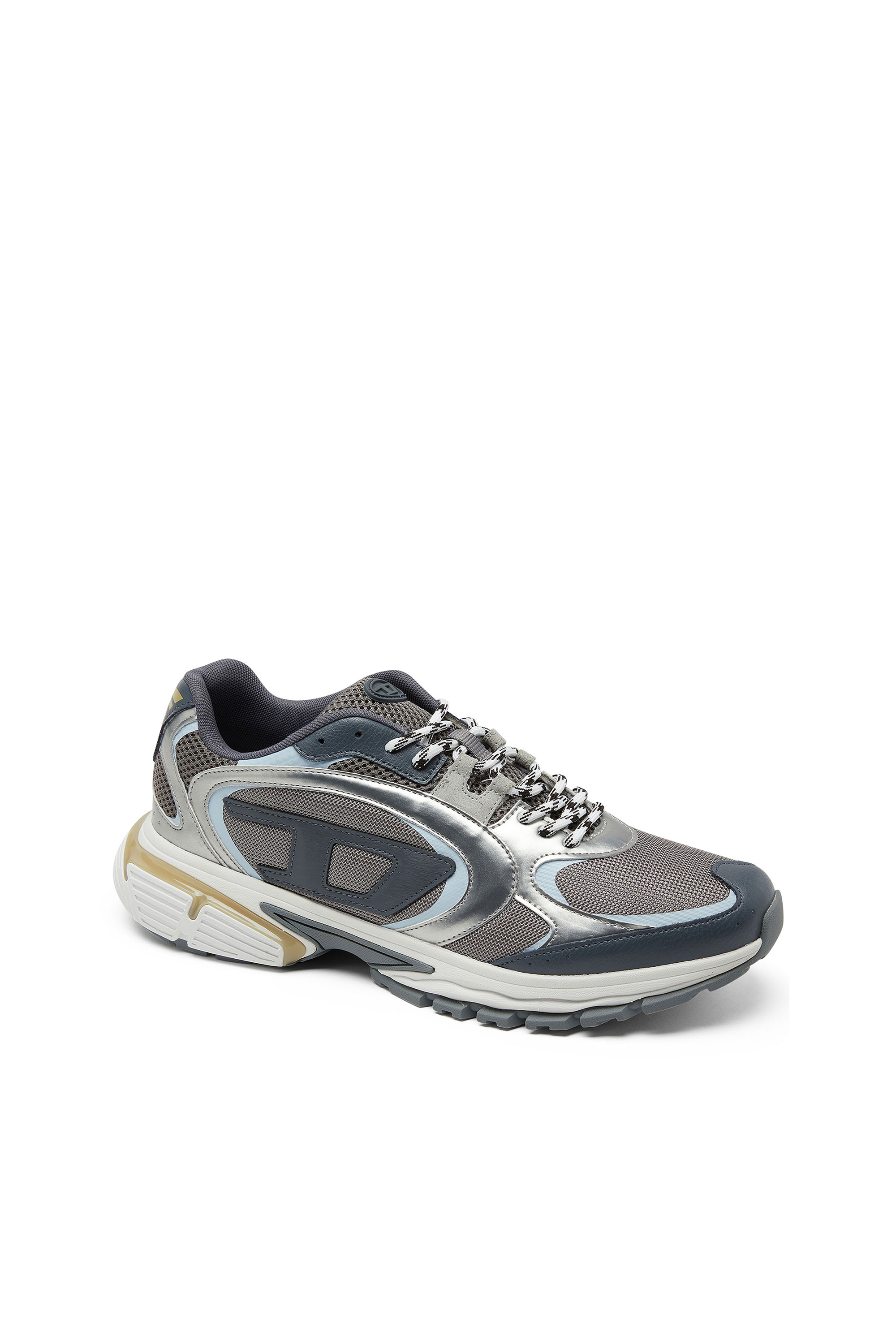 Diesel - S-PRO-V-DENSE LOW, Man's S-Pro-V-Dense-Metallic sneakers in mesh and PU in Grey/Blue - 6