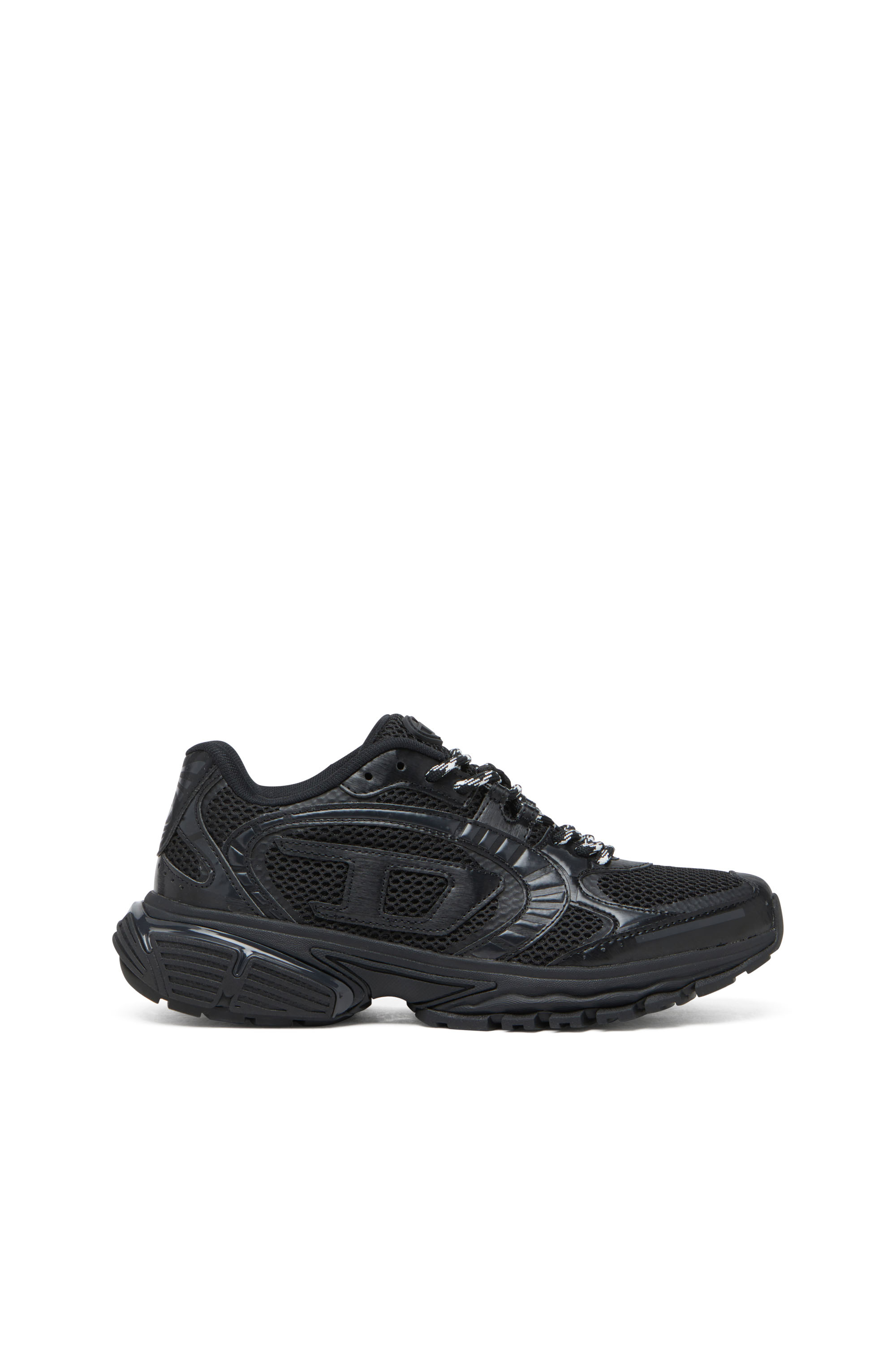 Diesel - S-PRO-V-DENSE LOW W, Woman's Monochrome mesh sneakers with Oval D logo in Black - 1