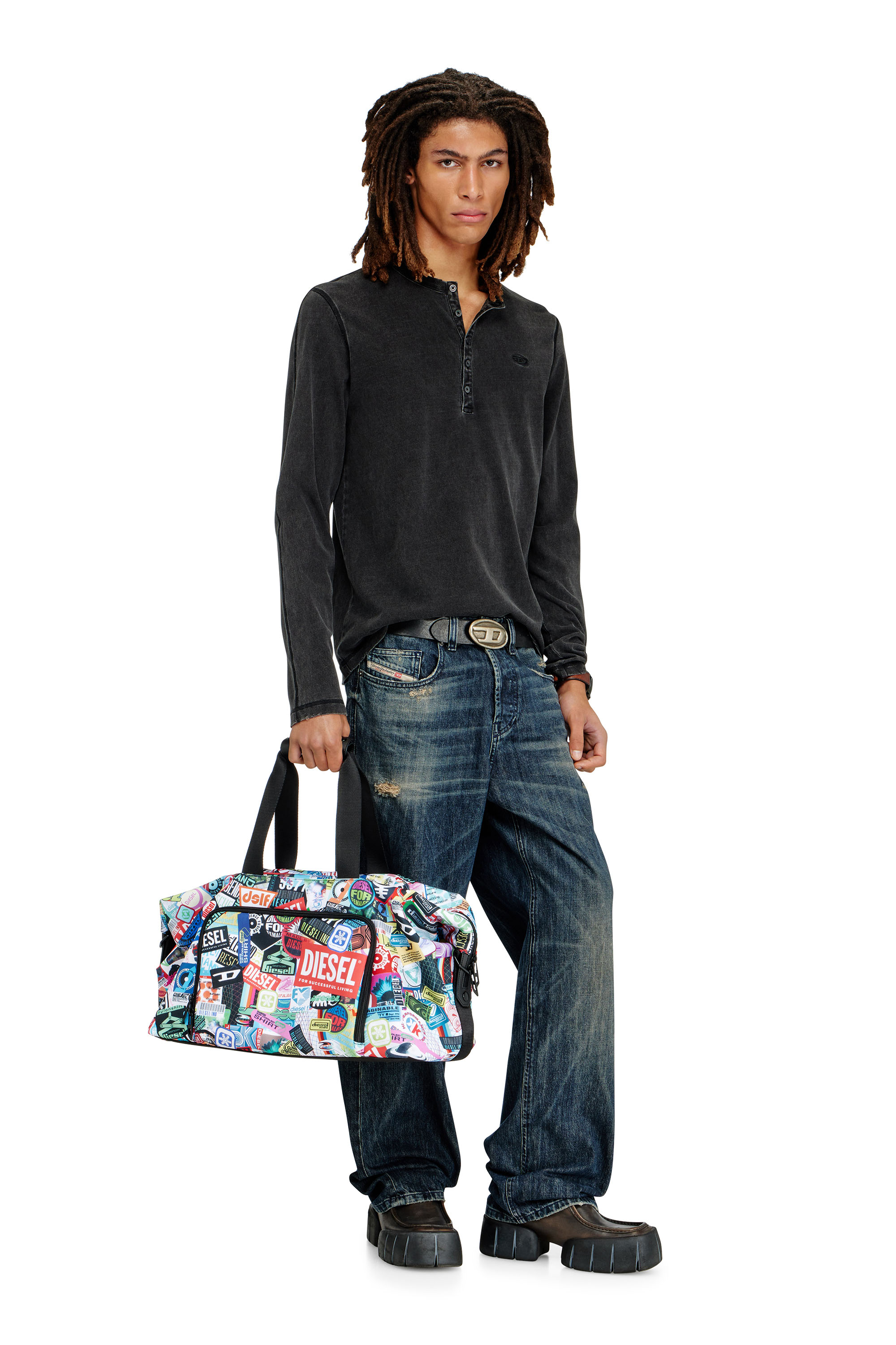 DIESEL PC PRINTED DUFFLE-STICKERS- DSB00