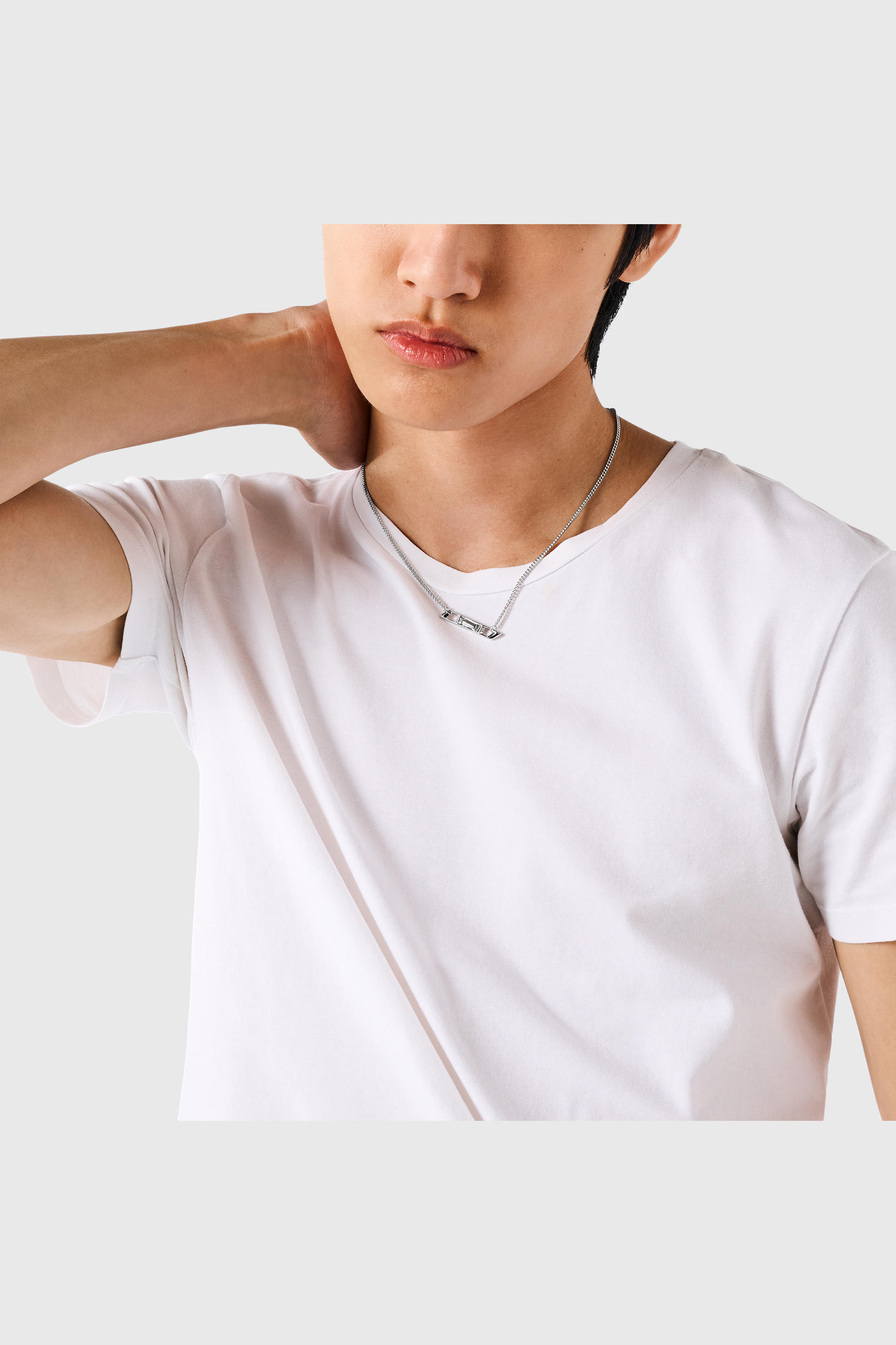 Diesel - DL1351040 STERLING SILVER JEWEL, Unisex's Sterling Silver  D Logo Necklace in Silver - 4