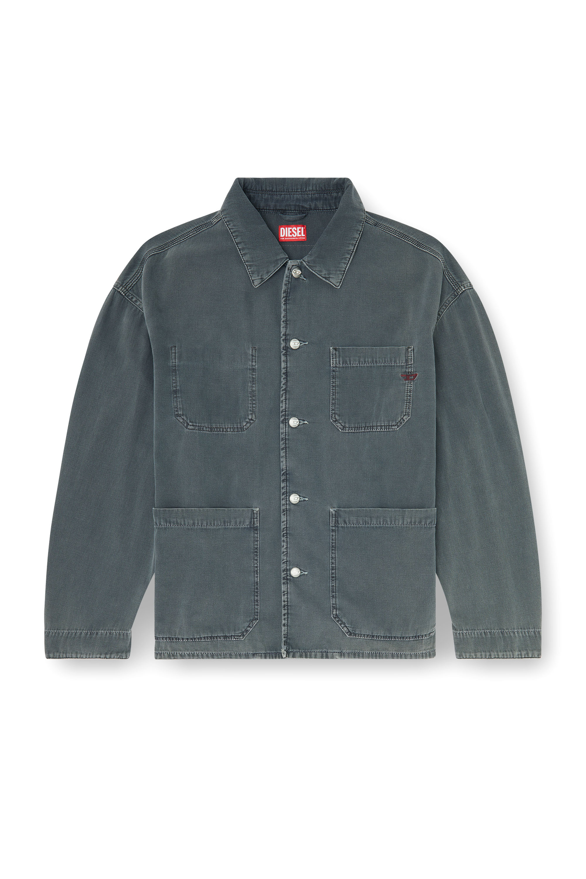 Diesel - D-STACK-U, Unisex's Utility-style jacket in coloured denim in Grey - 2