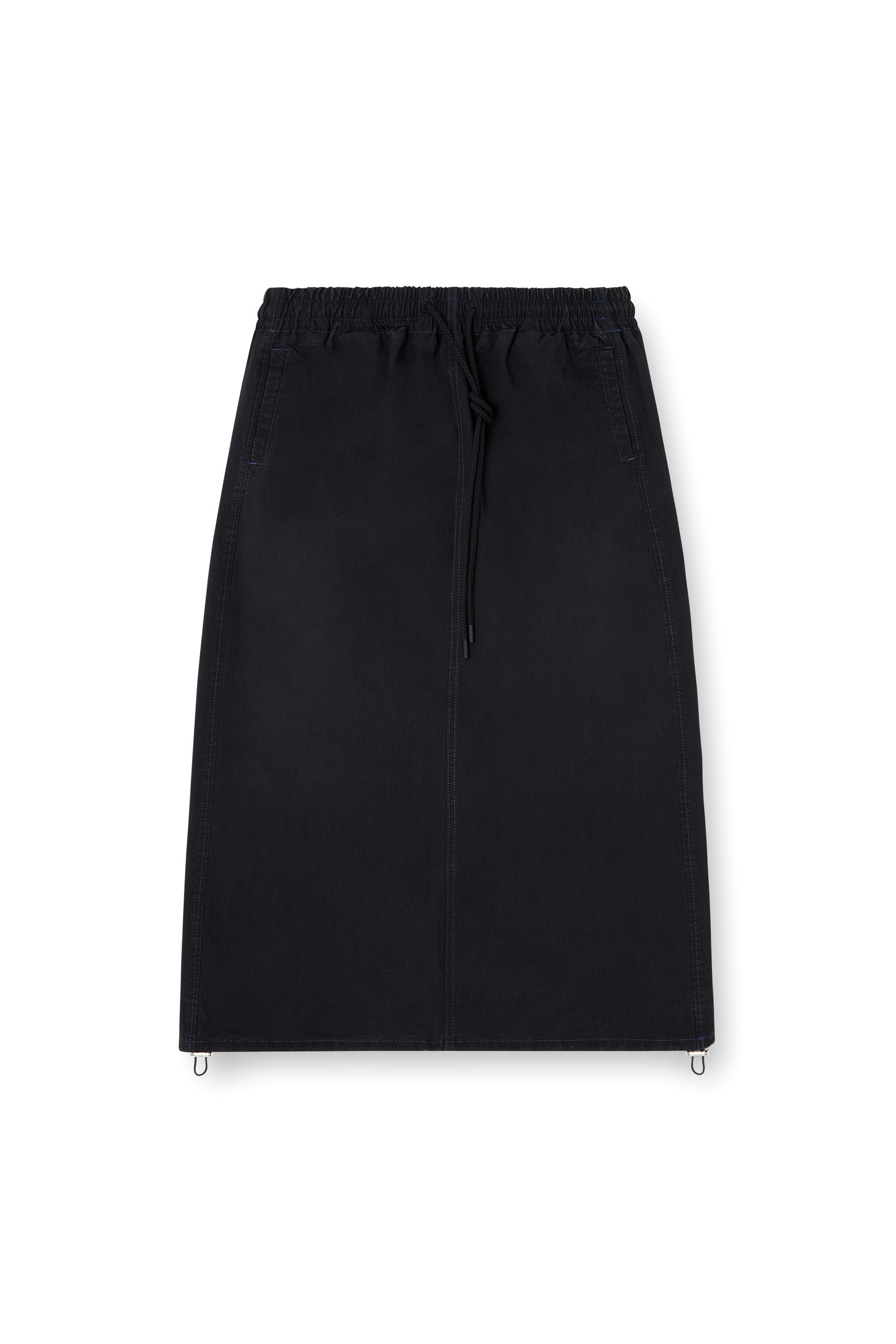 Diesel - DE-OREN-C JOGG, Woman's Midi skirt in technical JoggJeans in Black - 2