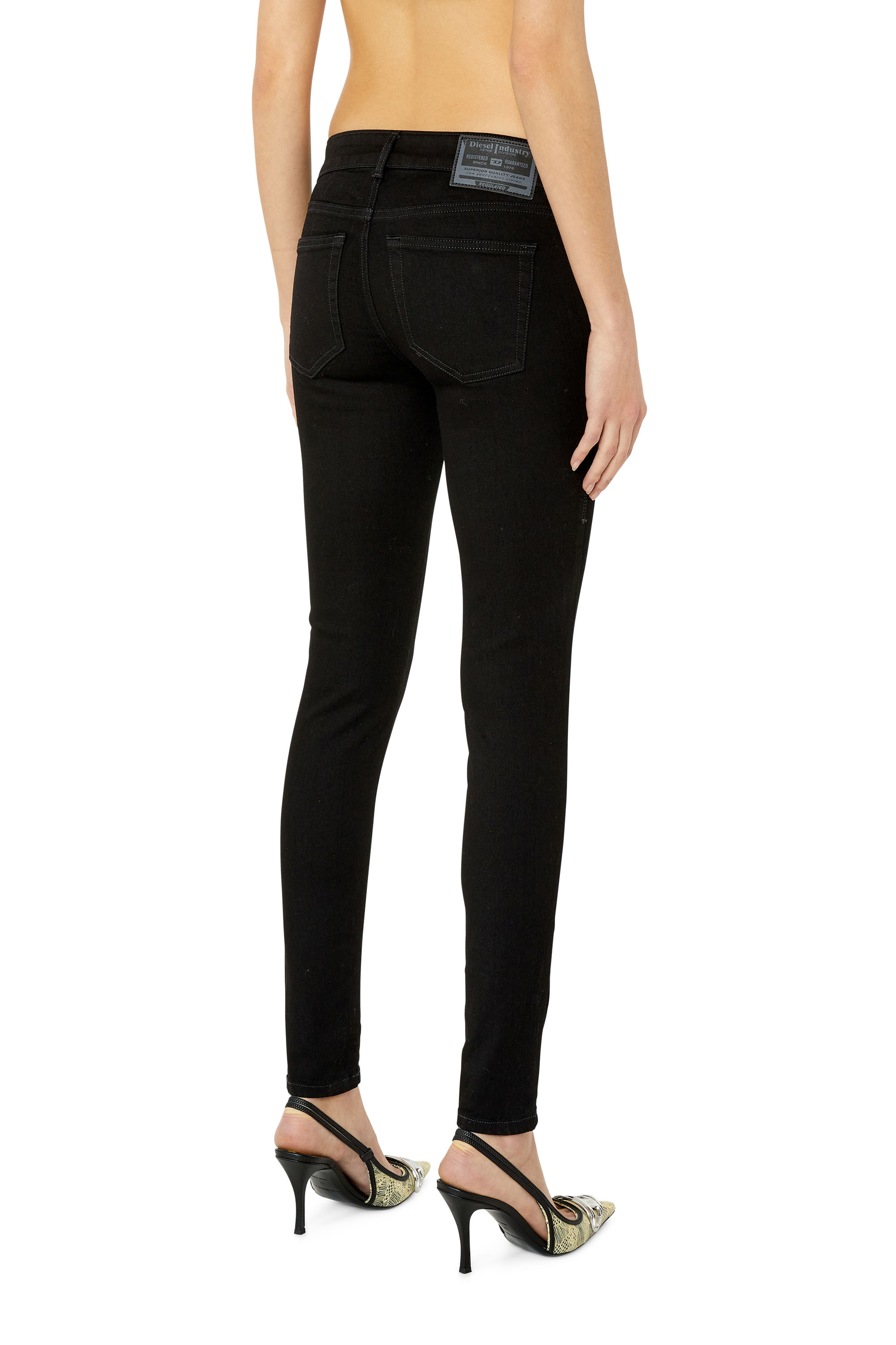 Diesel - 2018 Slandy low 069EF Super skinny Jeans, Black/Dark grey - Image 2