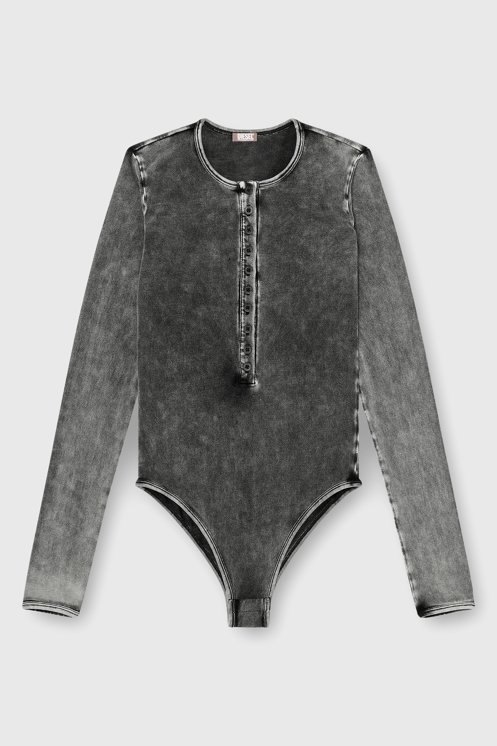 Diesel - FRESYA-DNM, Woman's Cotton bodysuit with buttoned front in Dark grey - 2