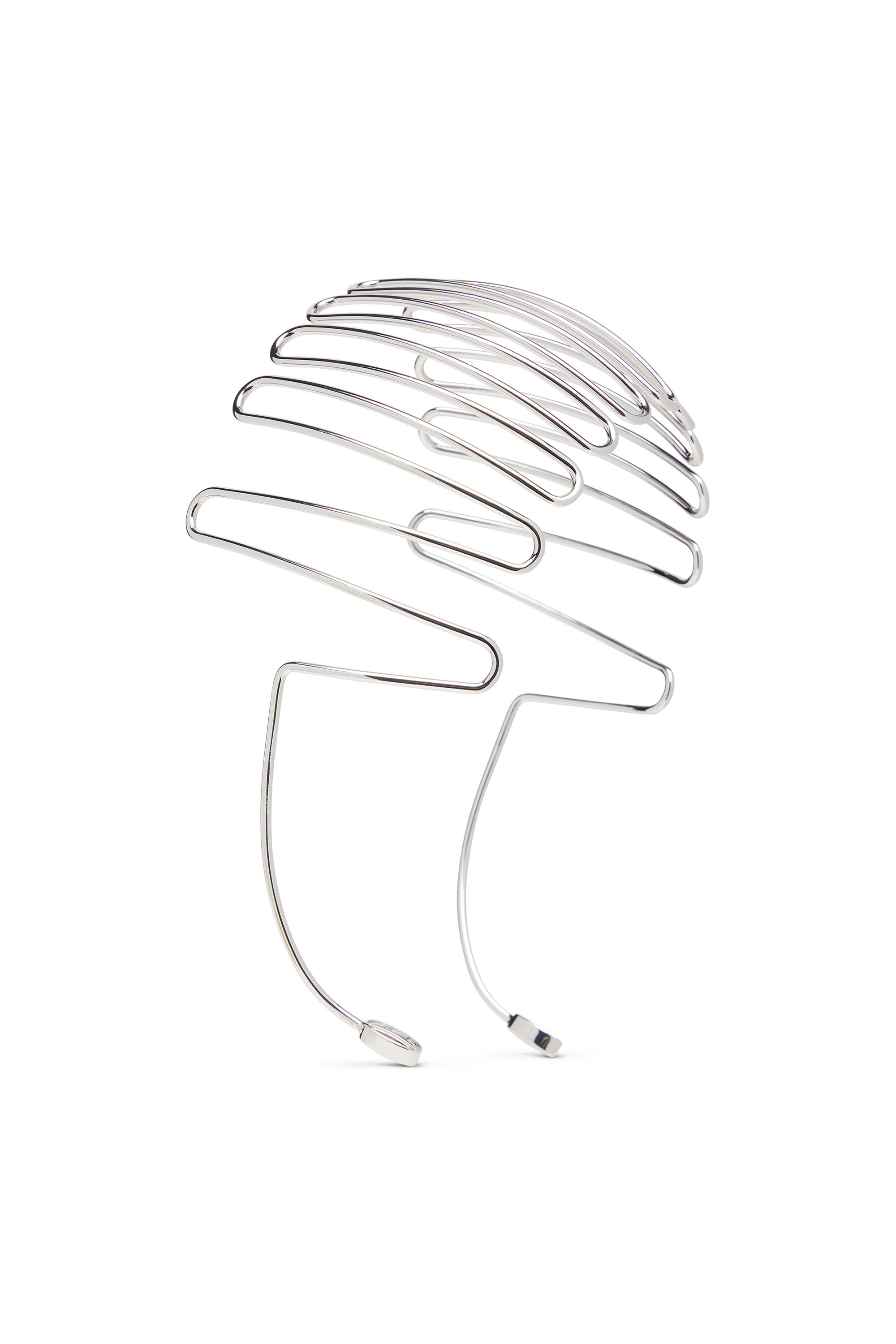 Diesel - VOLT-D HEADBAND, Woman's Cage headband with Oval D logos in Silver - 2