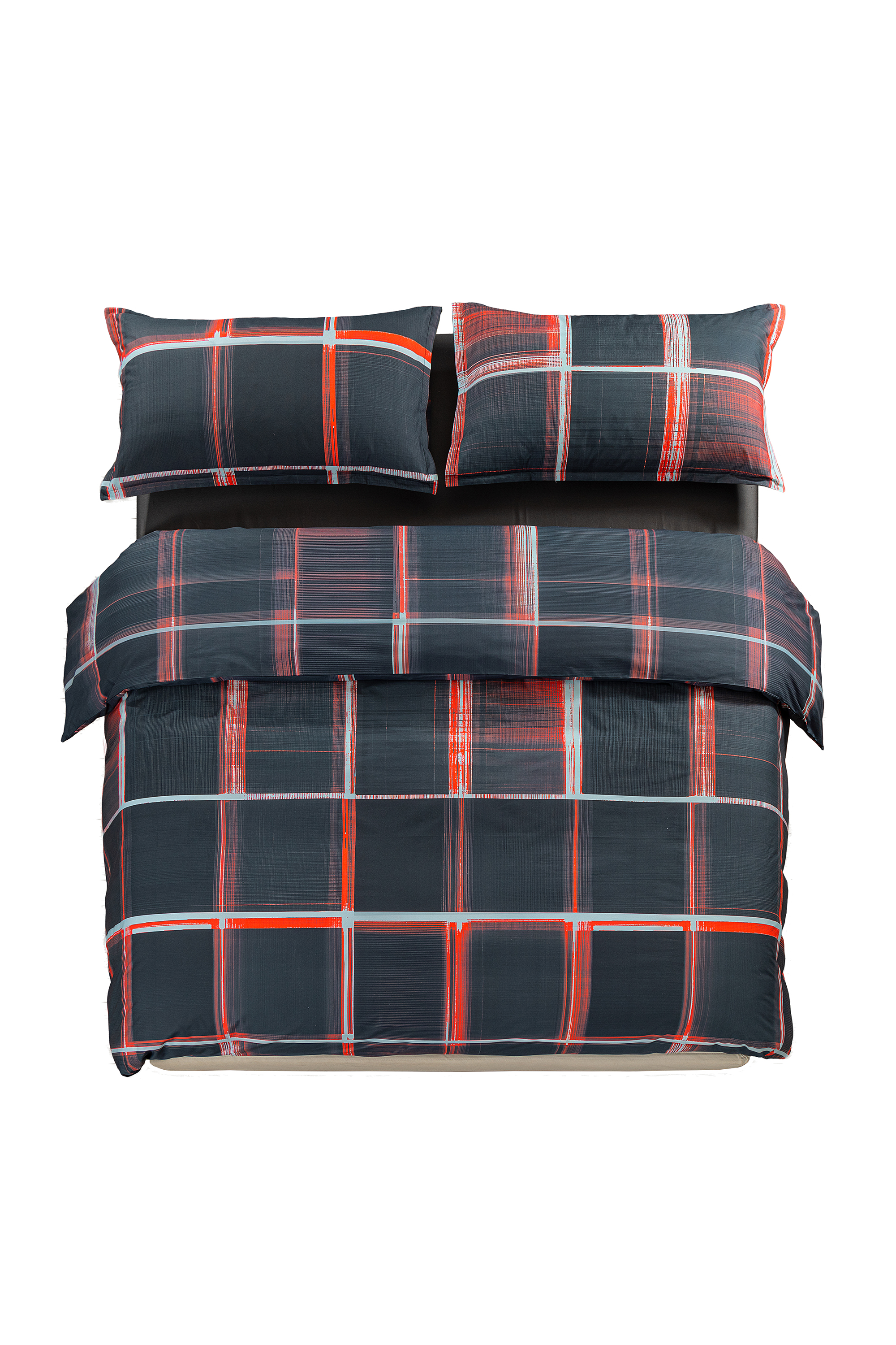 1016331 PSYCHEDELIC CHECKS DARK  DUVET C