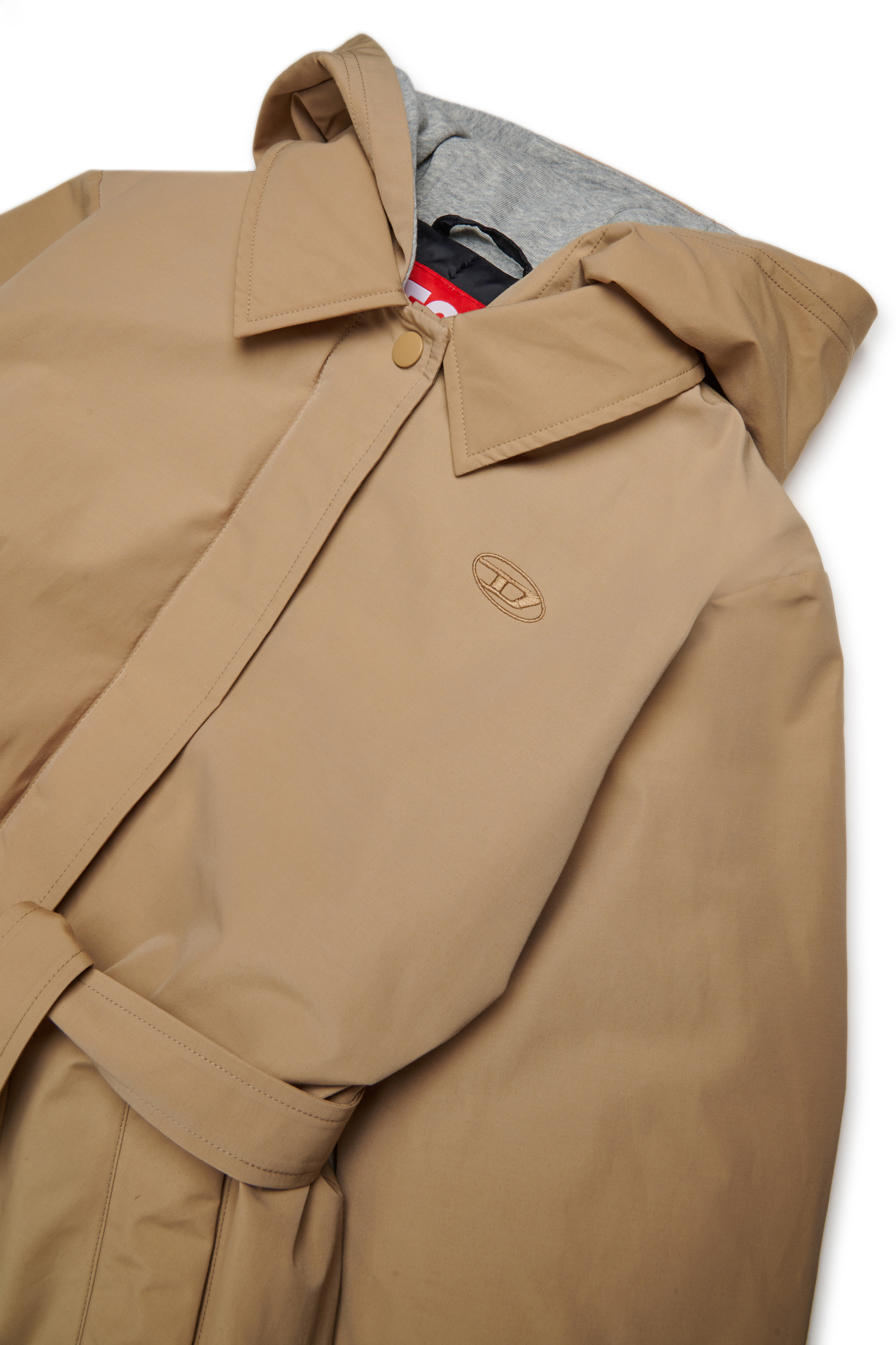 Diesel - JMARLONFEM, Woman's Cotton-blend trench with hood in Light Brown - 3