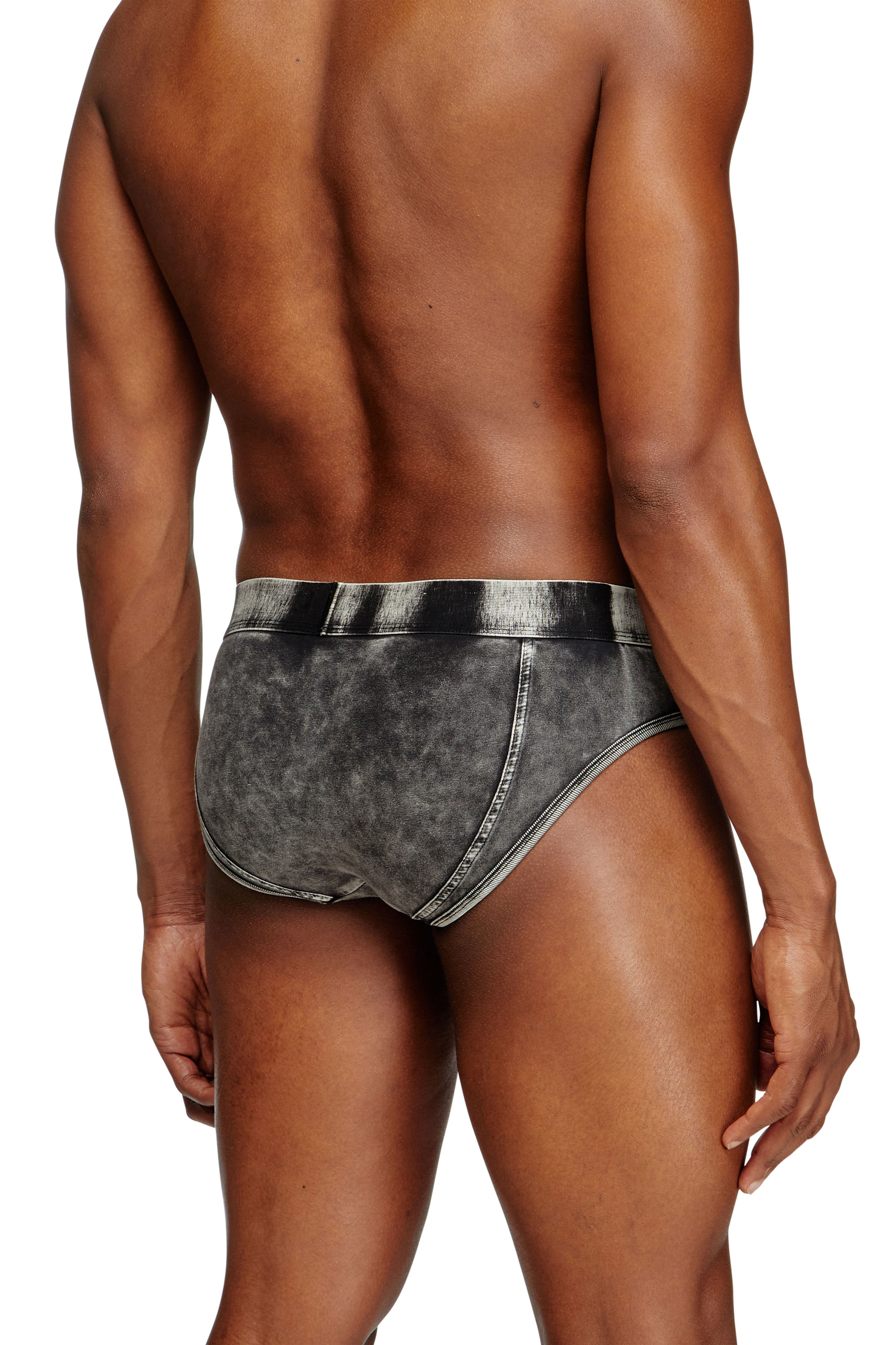 Diesel - ANDRE-DNM, Man's Denim-effect briefs in Black - 3