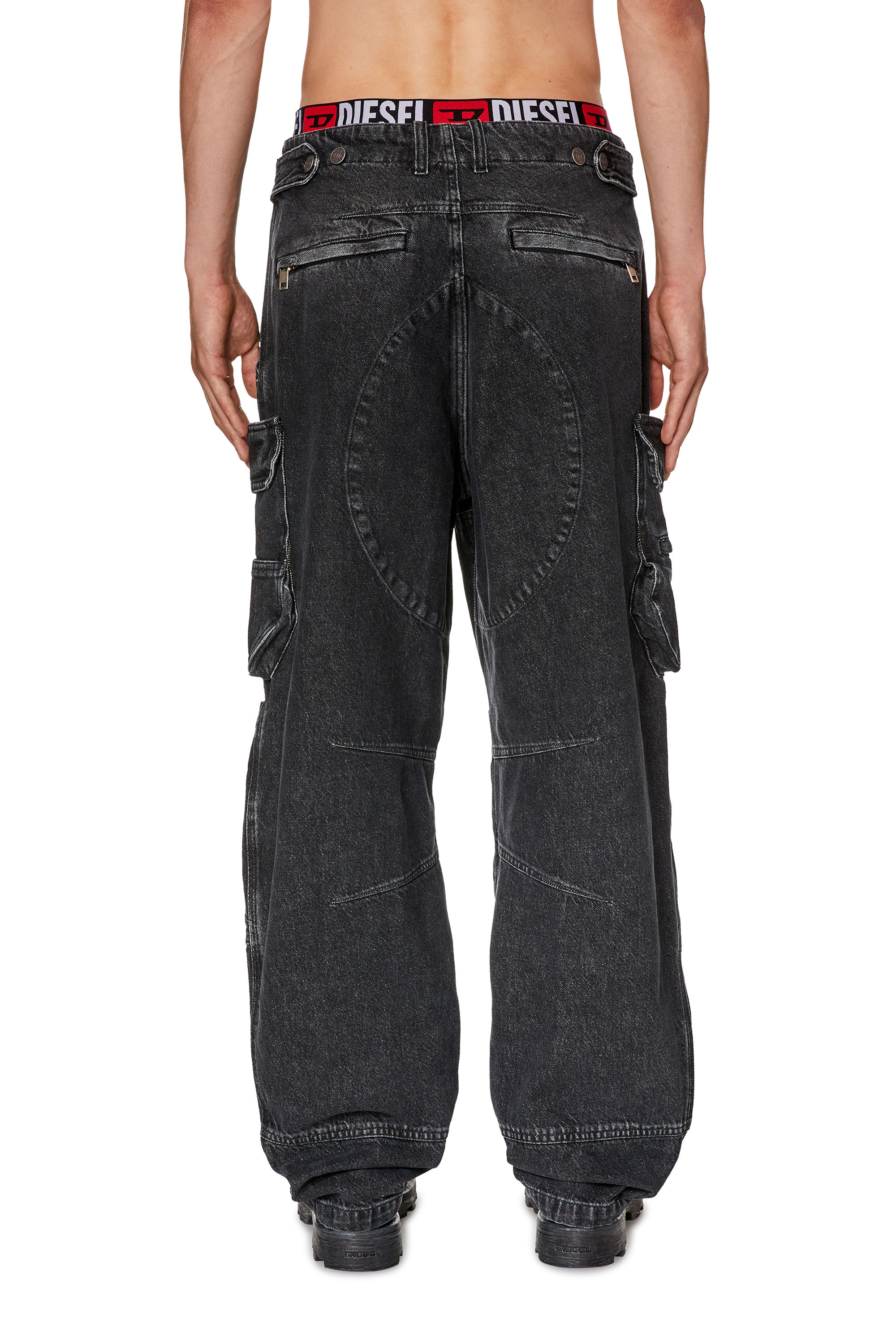 Diesel - Straight Jeans D-Fish 0HLAA, Black/Dark grey - Image 2