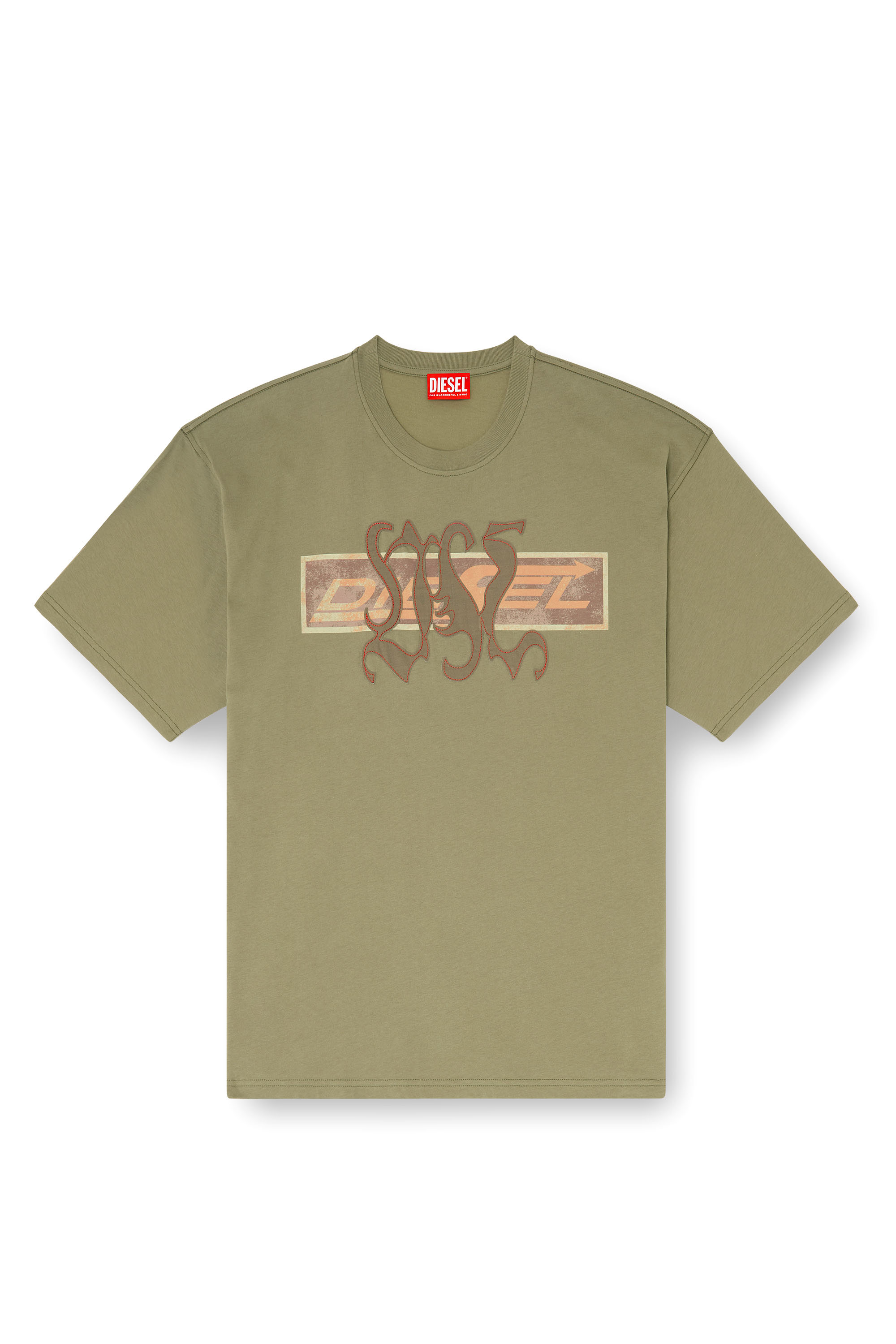 Diesel - T-BOXT-AA17, Man's T-shirt with graphic print and patches in null - 2