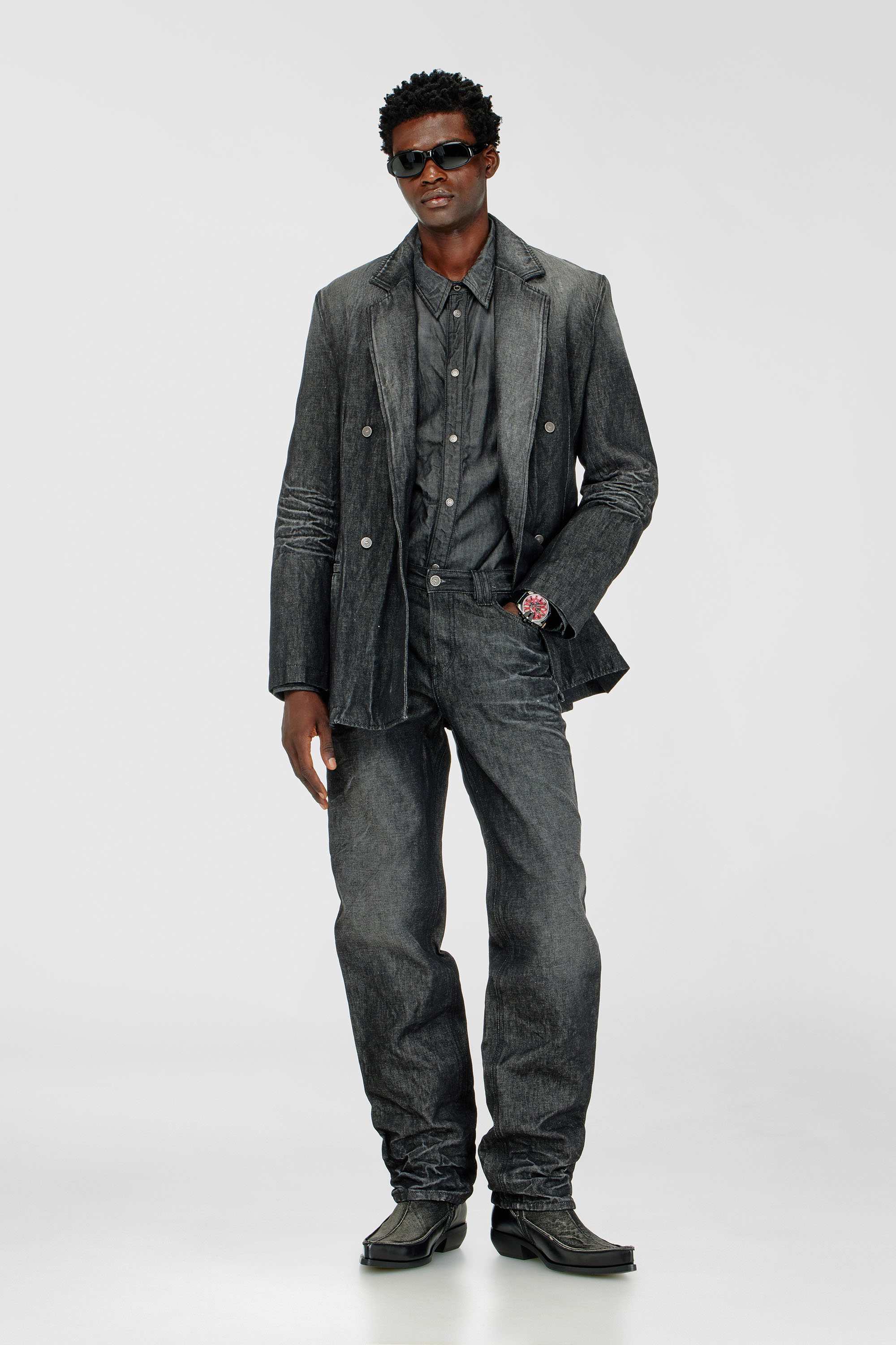 Diesel - Man's Regular Jeans 1991 D-Voeed 09R39, Black/Dark grey - 2
