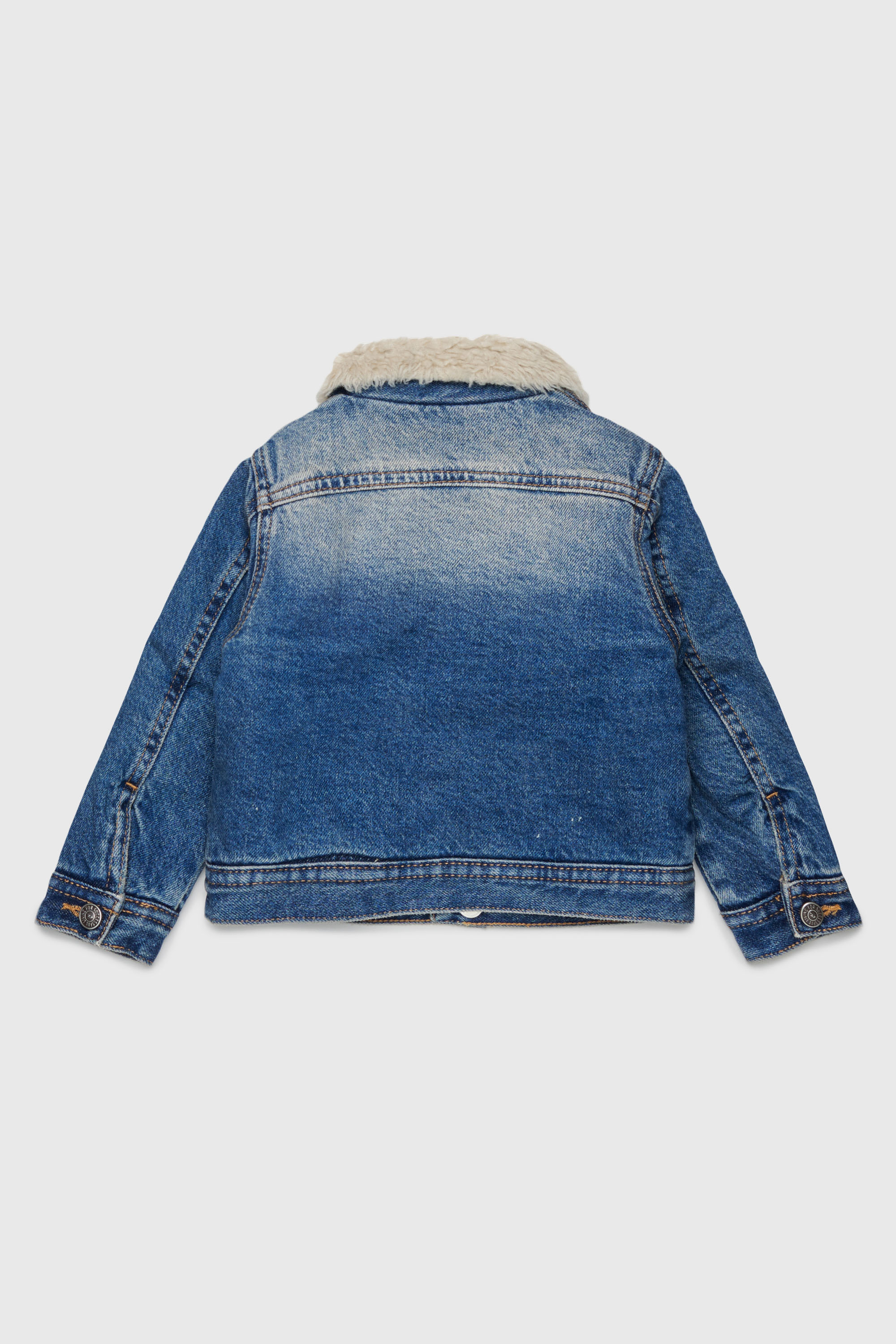 Diesel - JOMYB-FUR, Unisex's Denim jacket with soft pile collar in Medium blue - 2