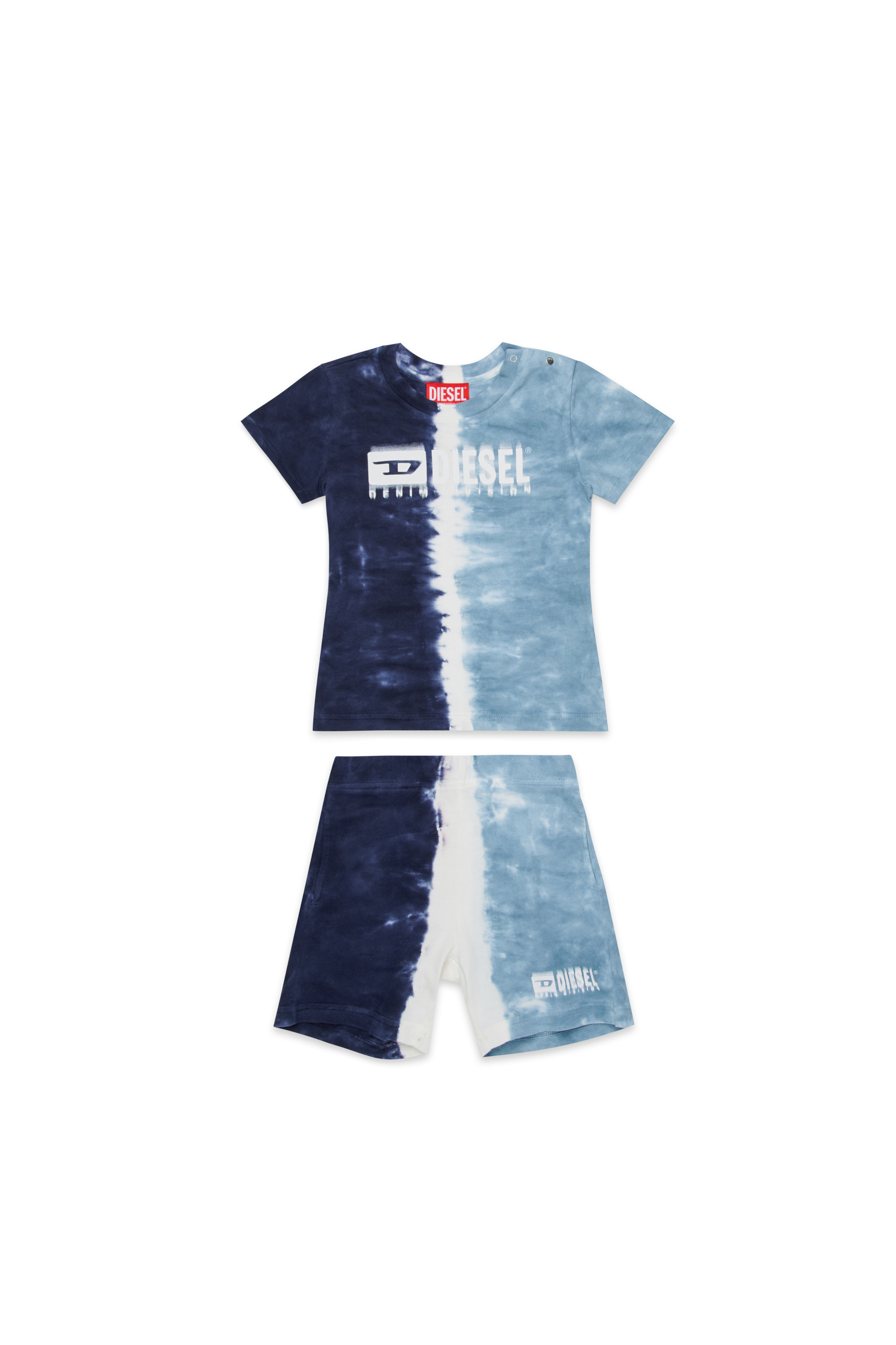 Diesel - STKITESHORTB-SET, Man's Baby clothes set with dip dye in Blue - 1