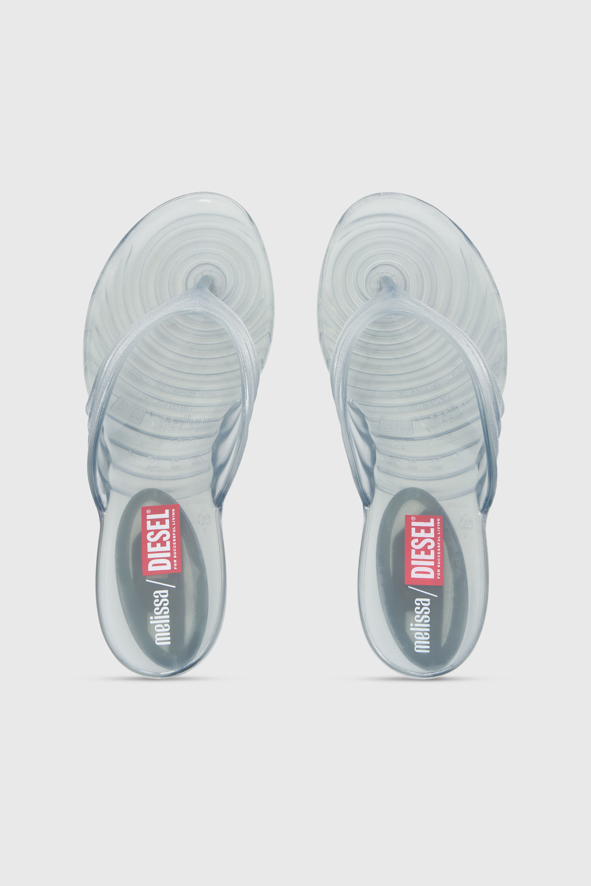 Diesel - MELISSA QUANTUM THONG, Woman's Sculptural flip-flops in Melflex&reg; in Silver - 4