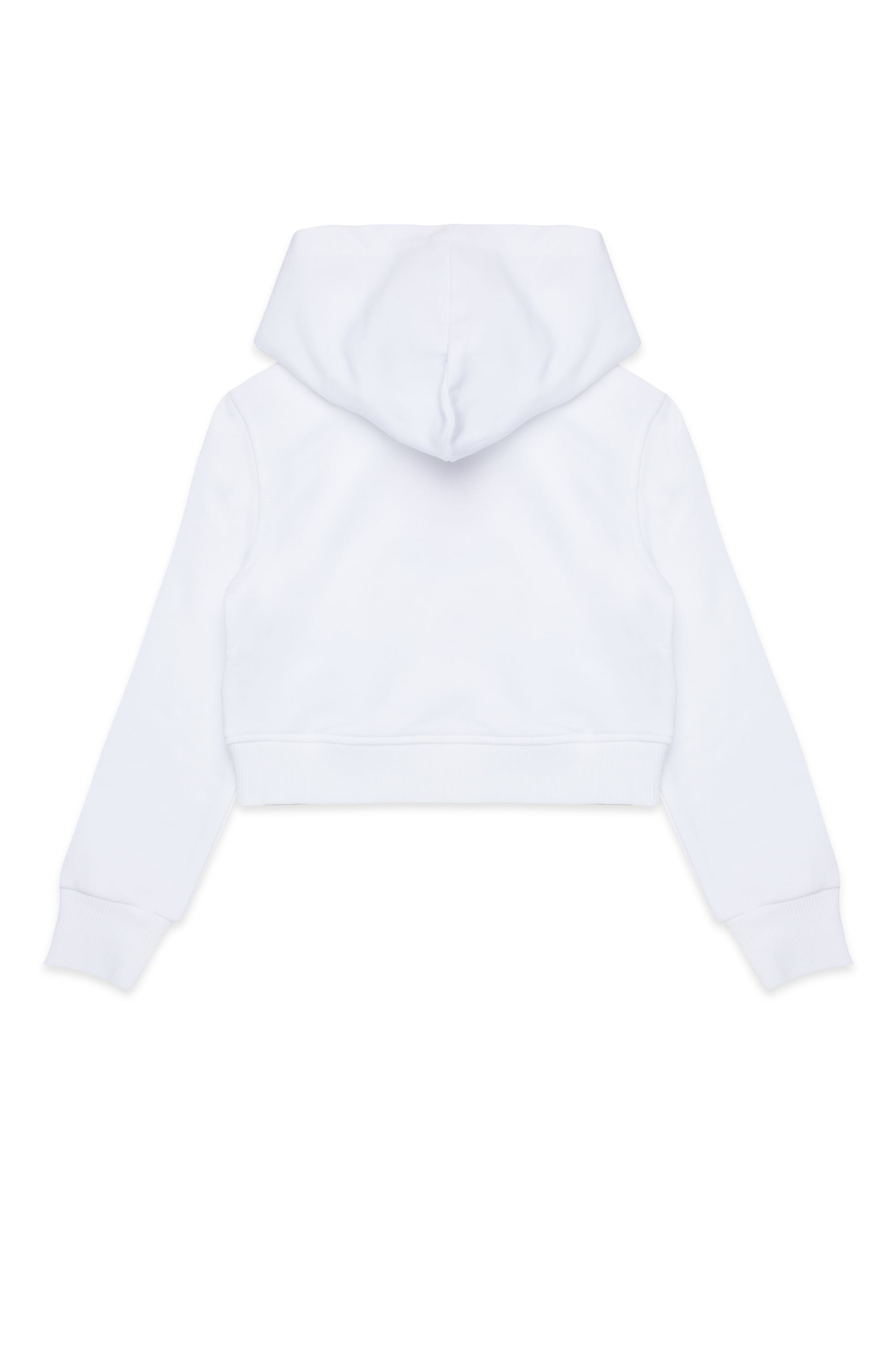 Diesel - SCUOREHOOD, Woman's Cropped hoodie with heart logo in White - 2