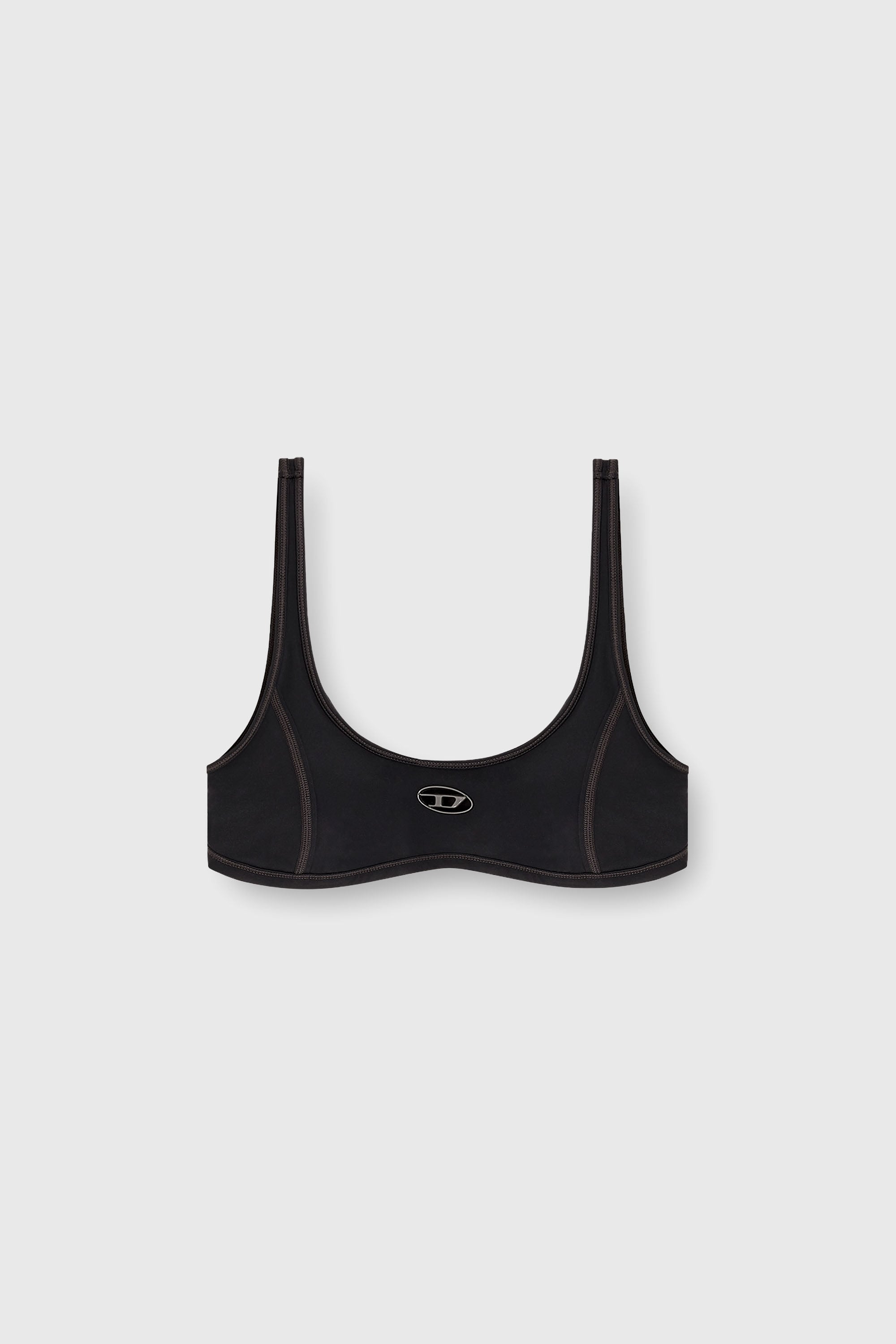 Diesel - CHELSEA-UTLT, Woman's Sports bra with cut-out logo in Black - 2