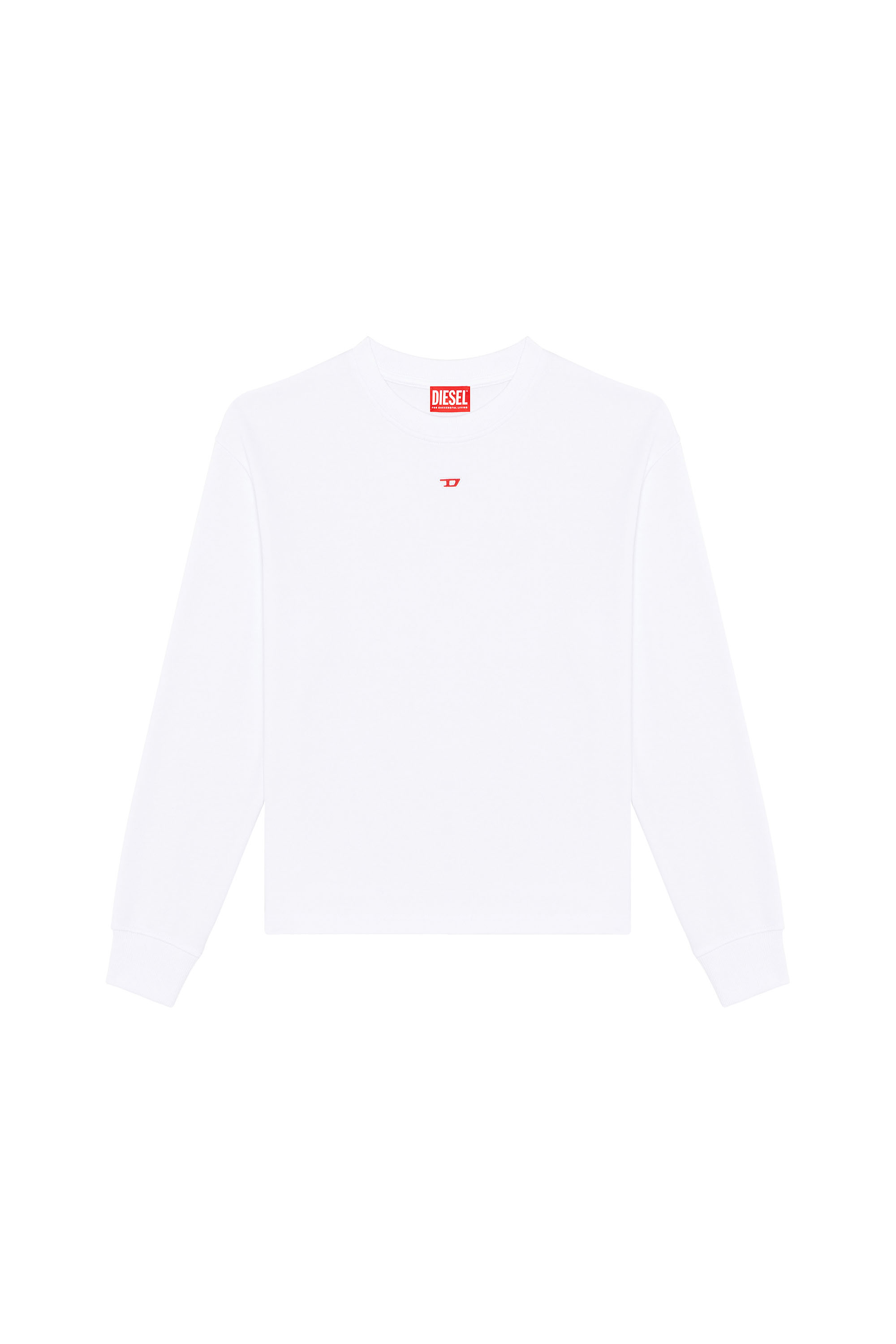 Diesel - F-JARAL-D, Woman Oversized sweatshirt with D patch in White - Image 3