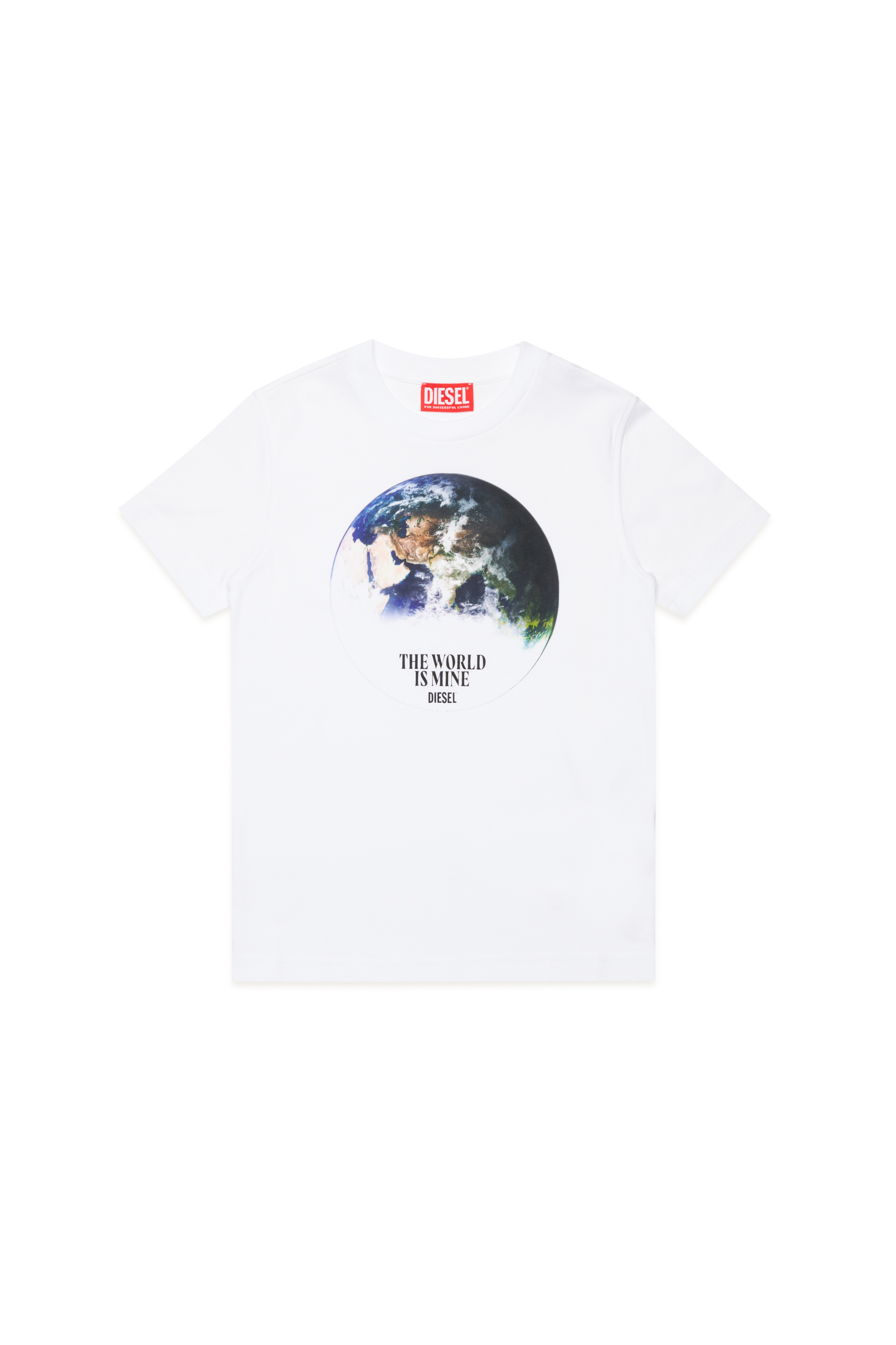 Diesel - TDIEGORL4, Man's T-shirt with globe logo in White - 1