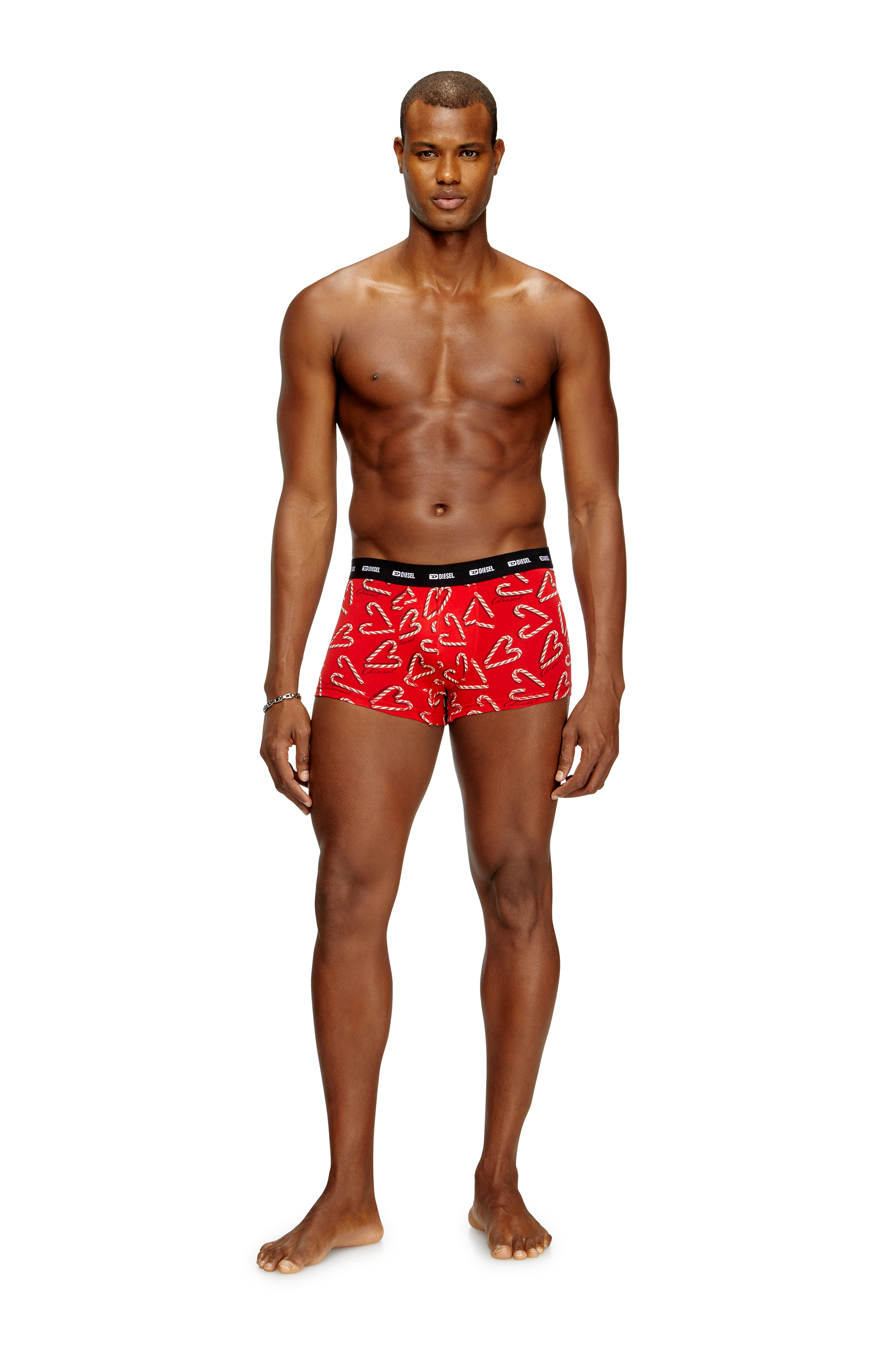 Diesel - DAMIEN-GFT-UTLT-3PACK, Man's Set of three stretch-cotton boxers in Red/Black - 1