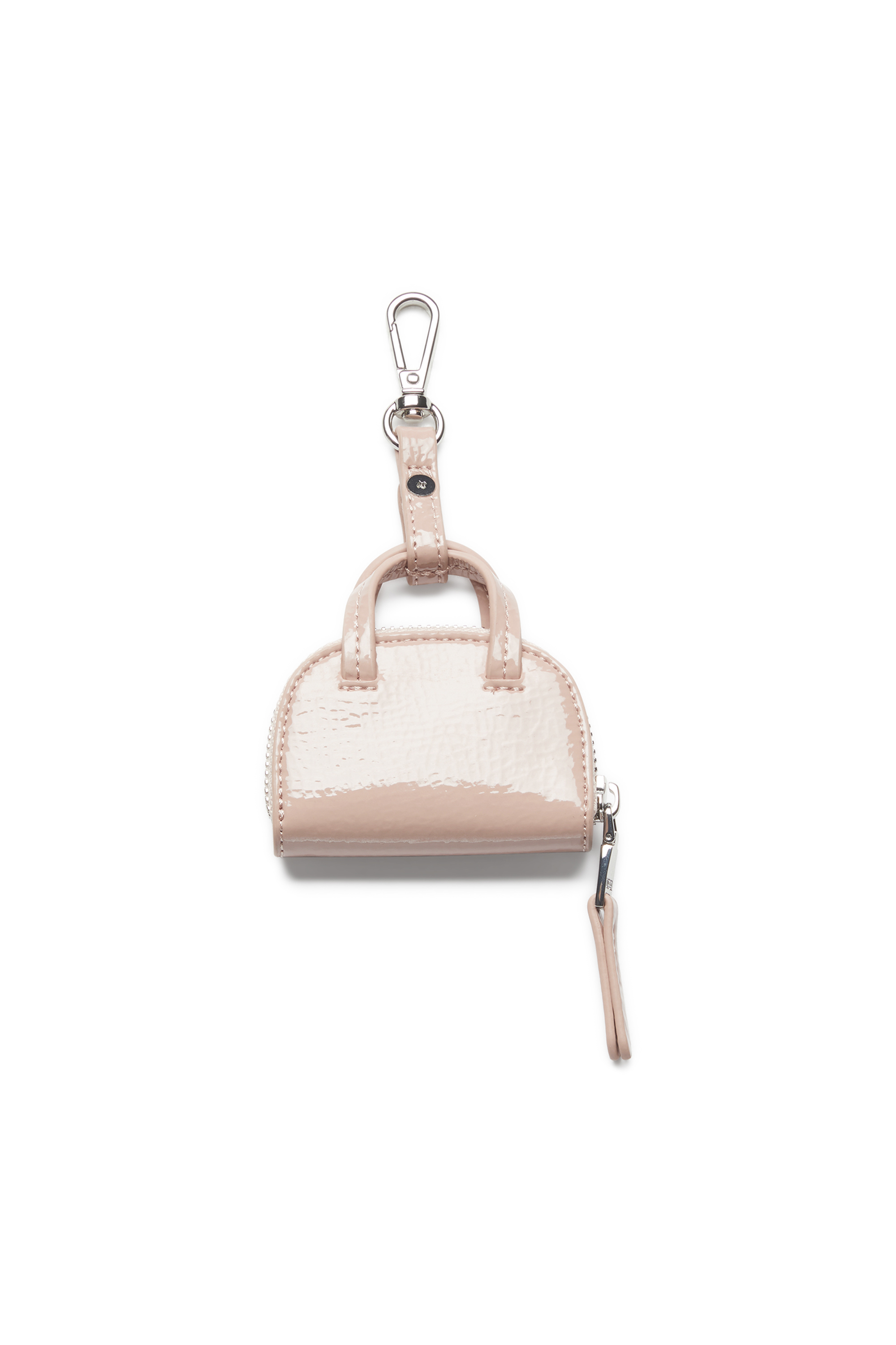 Diesel - 1DR DOME CHARMS, Woman's Bag charm in glossy, crinkled naplak in Pink - 3