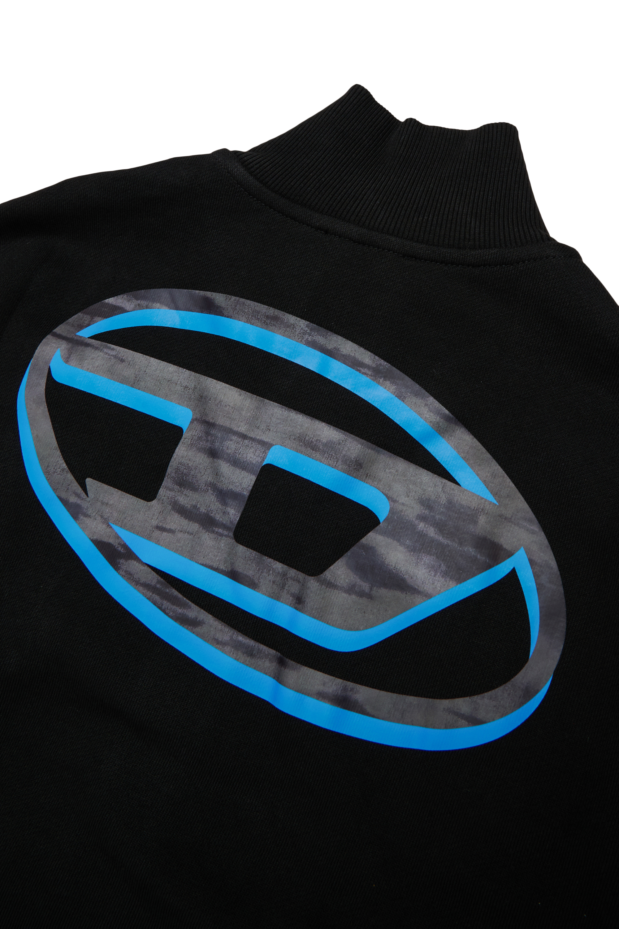 Diesel - SVELLYZIP OVER, Man's Zip-up sweatshirt with two-tone Oval D print in Black - 4