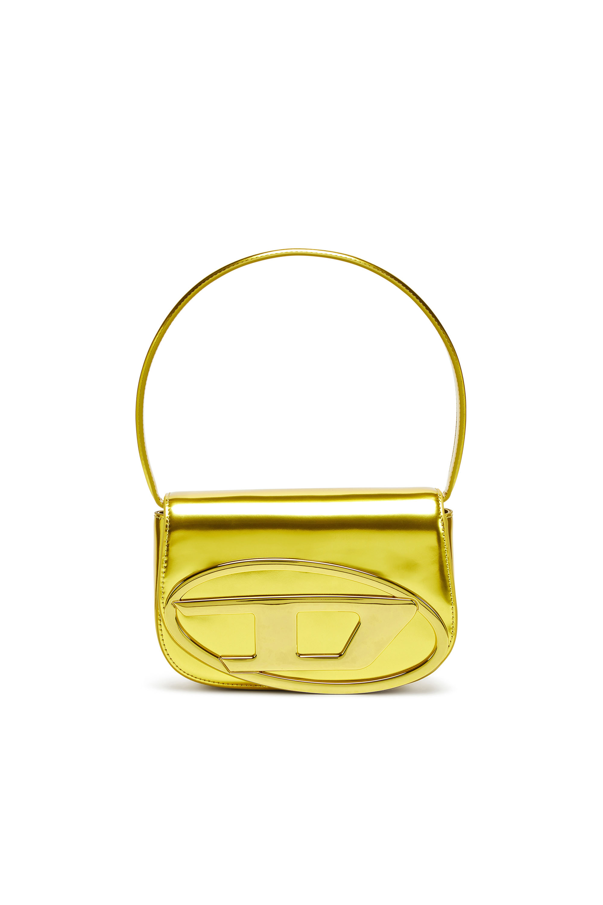 Diesel - 1DR, Woman's 1DR-Iconic shoulder bag in mirrored leather in Yellow - 1