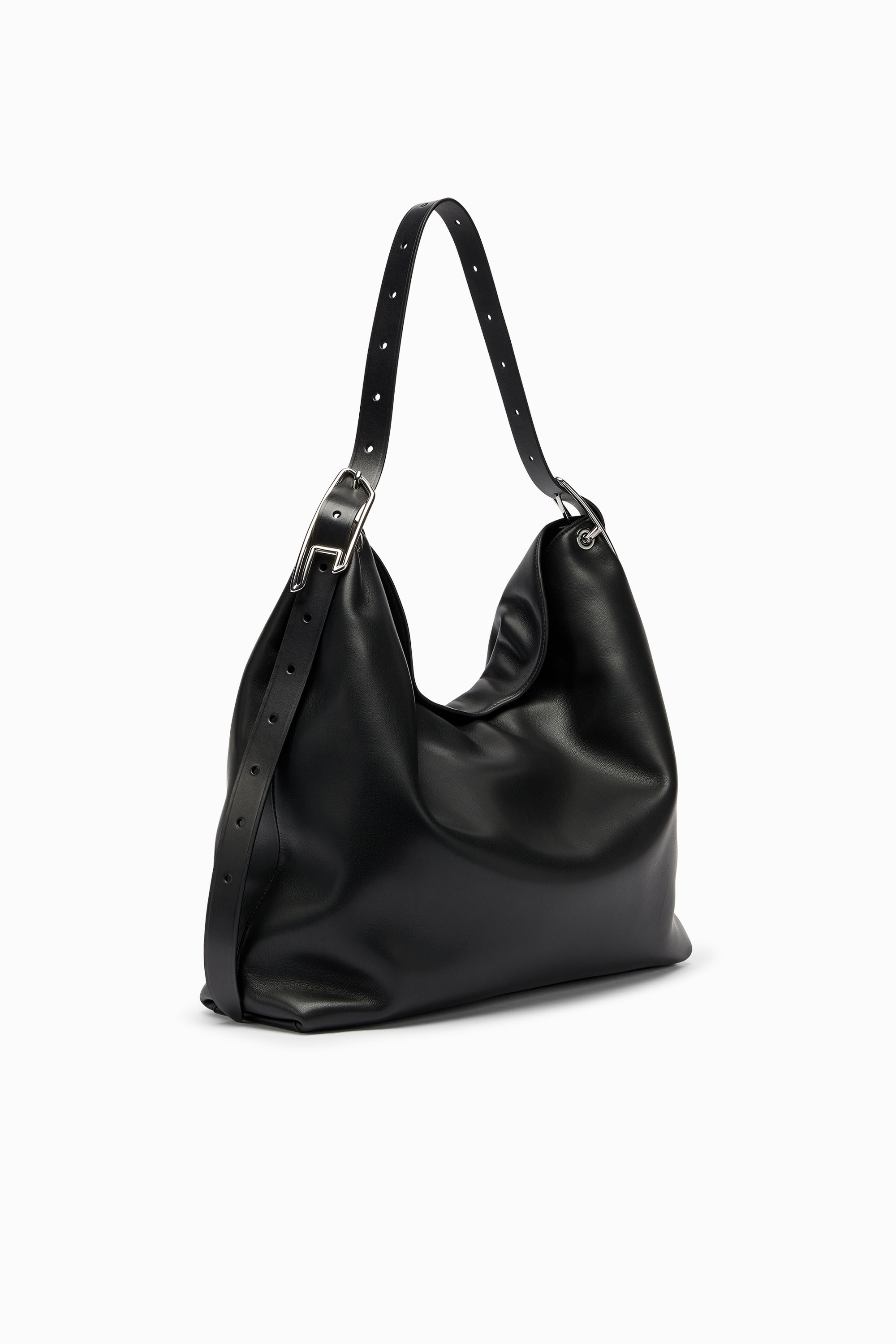 Diesel - D-LINE HOBO, Woman's D-Line-Leather hobo bag in Black - 7