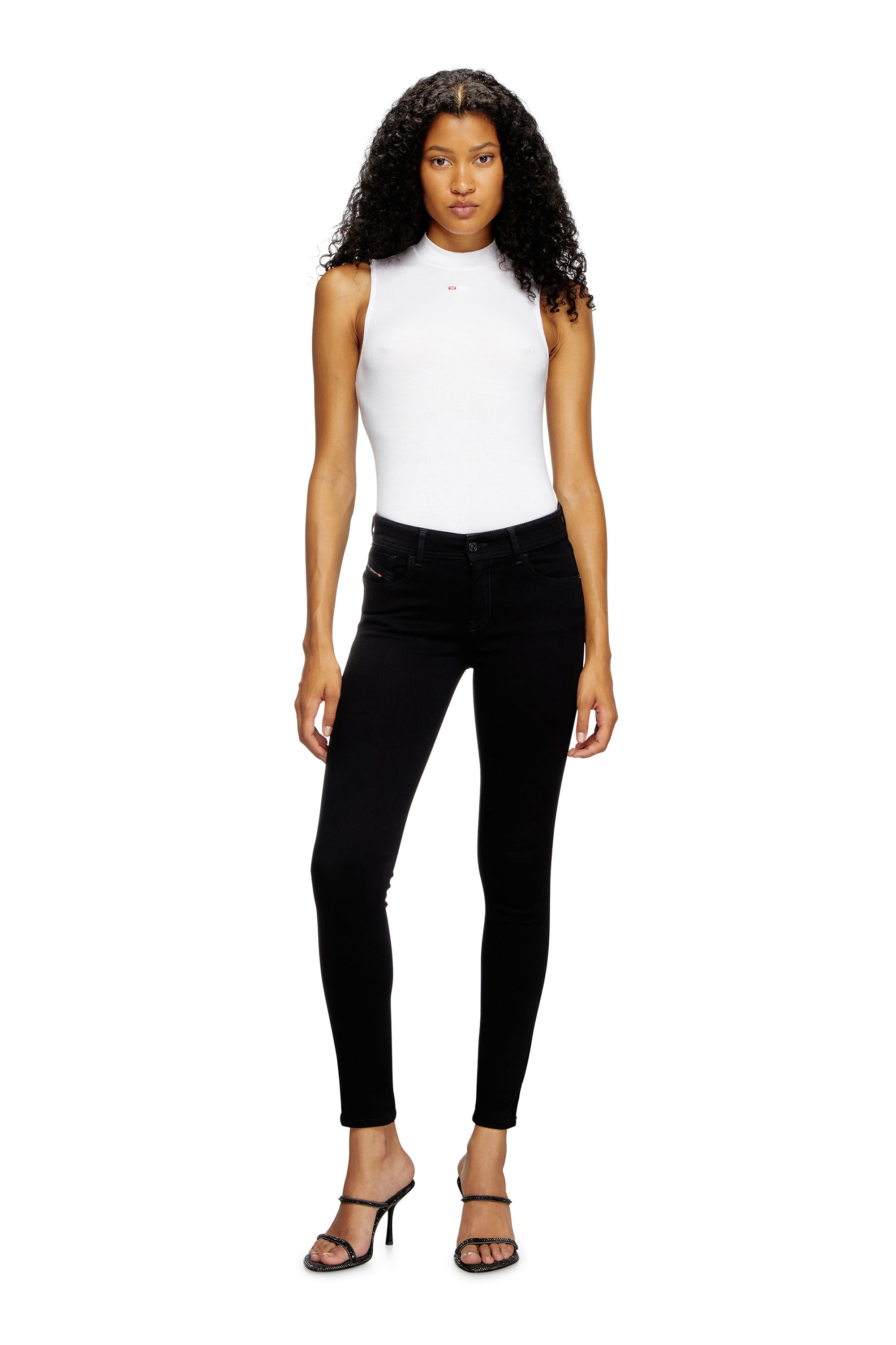 Skinny Jeans 2017 Slandy 069EF, Black/Dark grey Diesel - Woman's Skinny Jeans 2017 Slandy 069EF, Black/Dark grey - 1