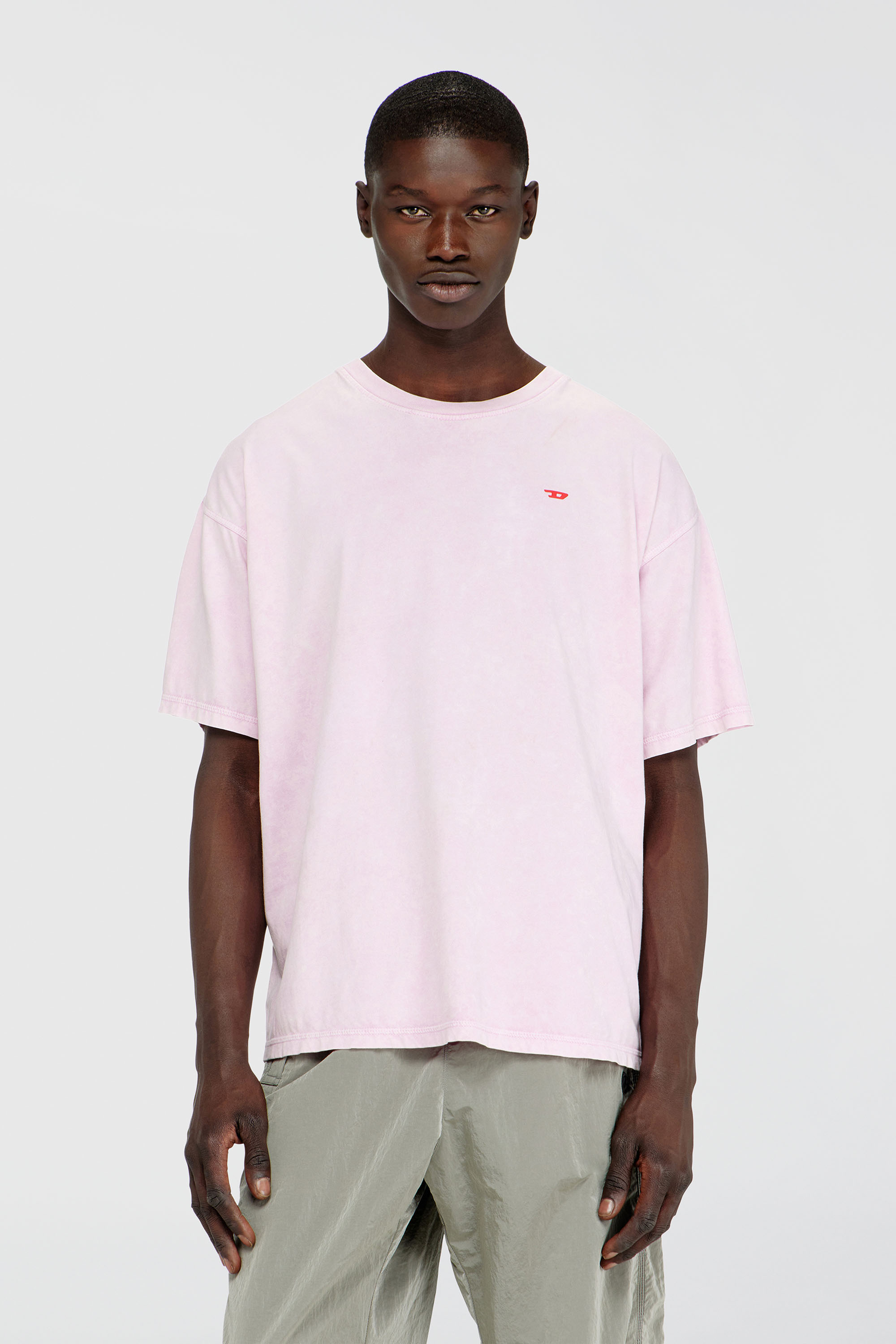 Diesel - T-BOXT-AA14, Man's Cotton T-shirt with treated effect in Pink - 3