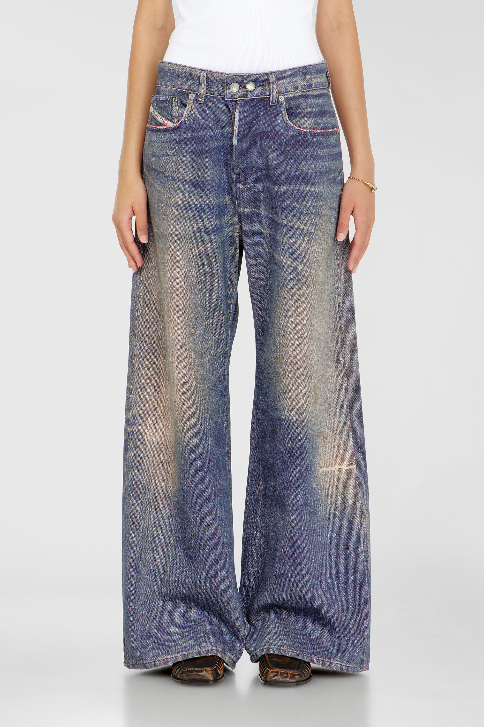 Diesel - Woman's Relaxed Jeans 1996 D-Sire 09P95, Dark Blue - 4