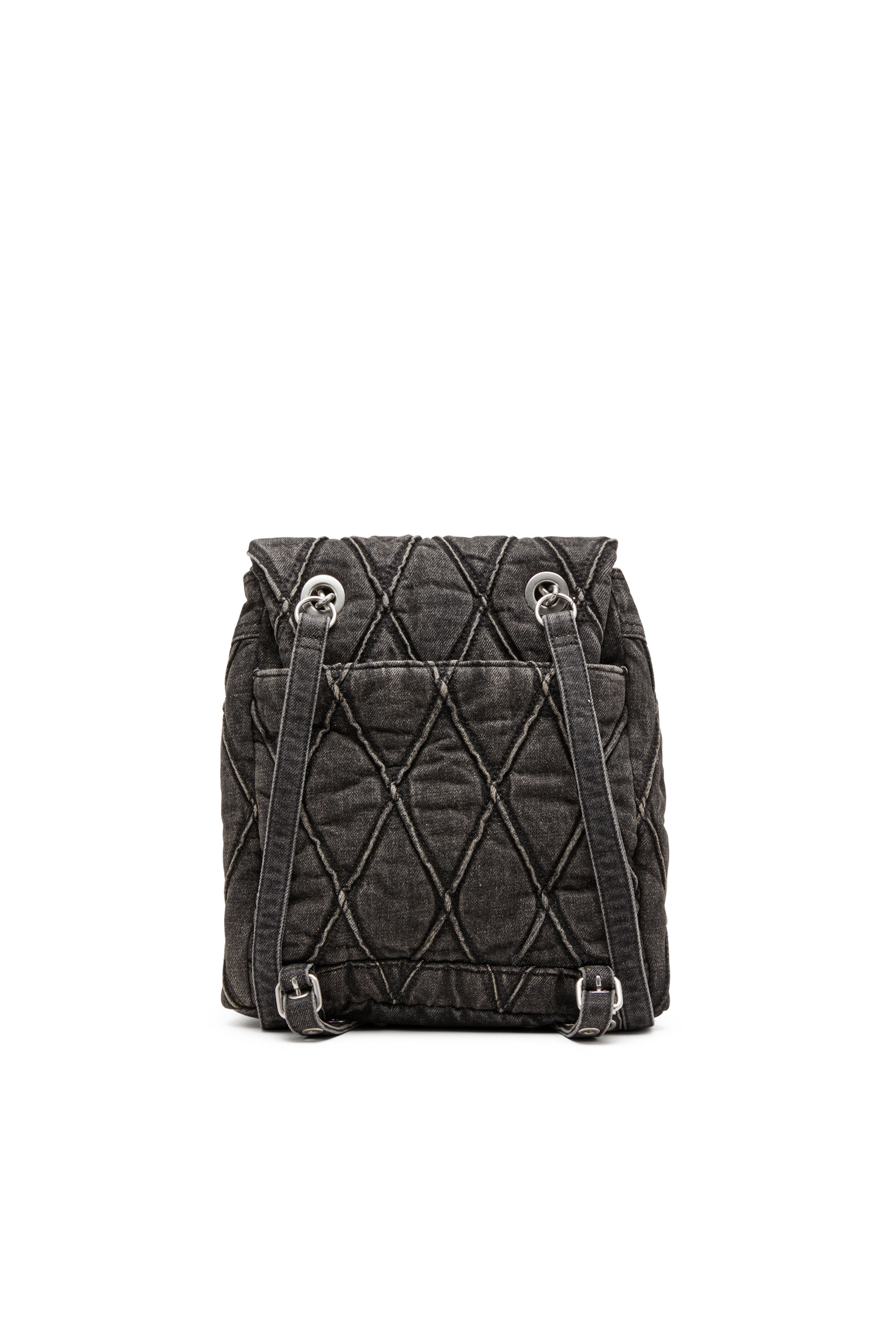 Diesel - CHARM-D BACKPACK S, Woman Charm-D S-Backpack in Argyle quilted denim in Black - Image 2